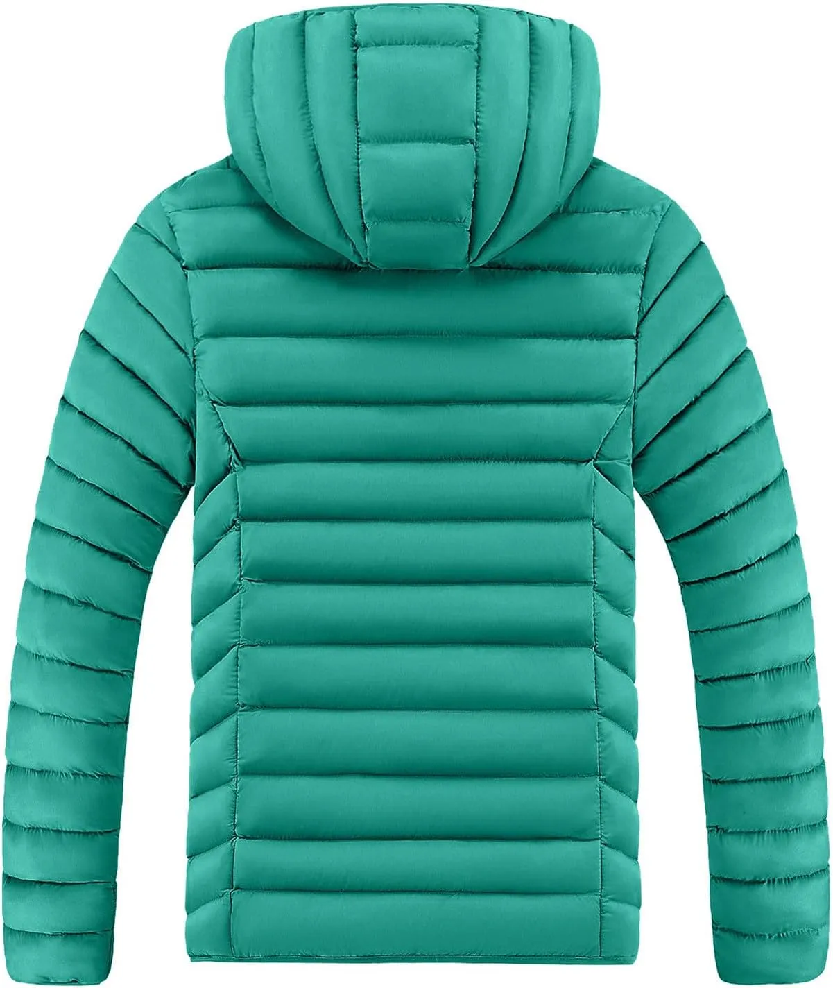 Mens Quilted Puffer Jacket with Removable Hood Zip Up Padded Insulated Down Jacket Puffer Coats Winter Jackets Outerwear