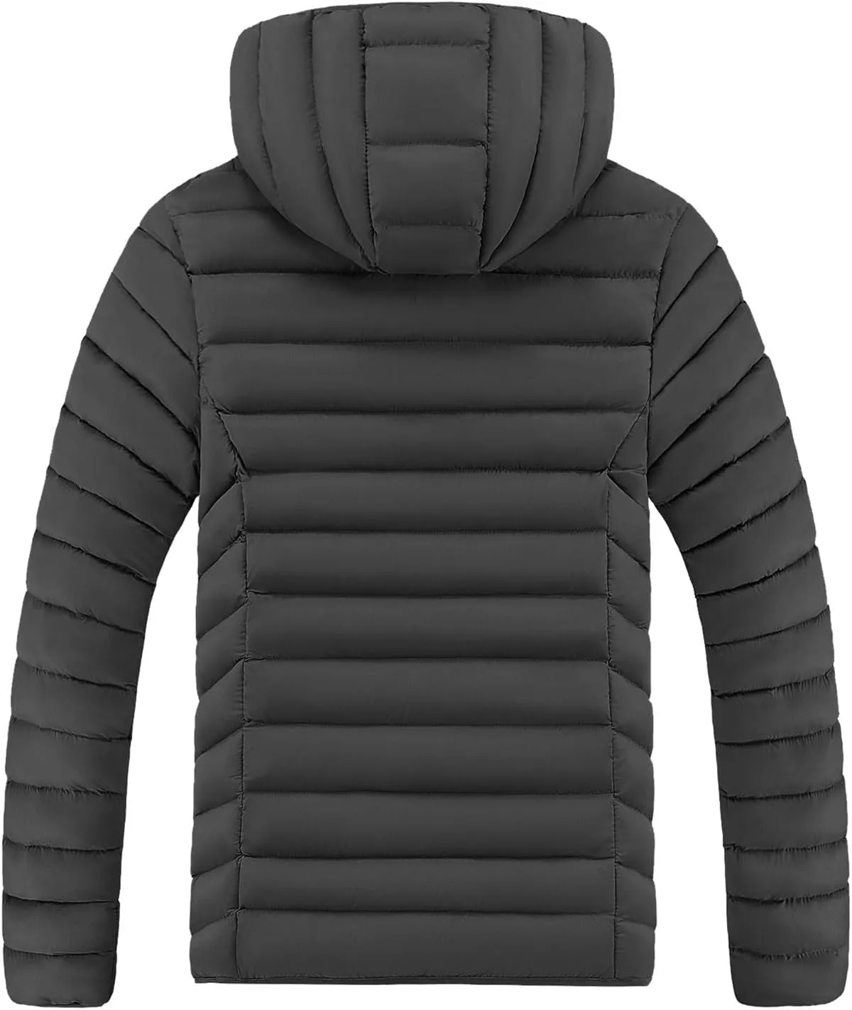 Mens Quilted Puffer Jacket with Removable Hood Zip Up Padded Insulated Down Jacket Puffer Coats Winter Jackets Outerwear