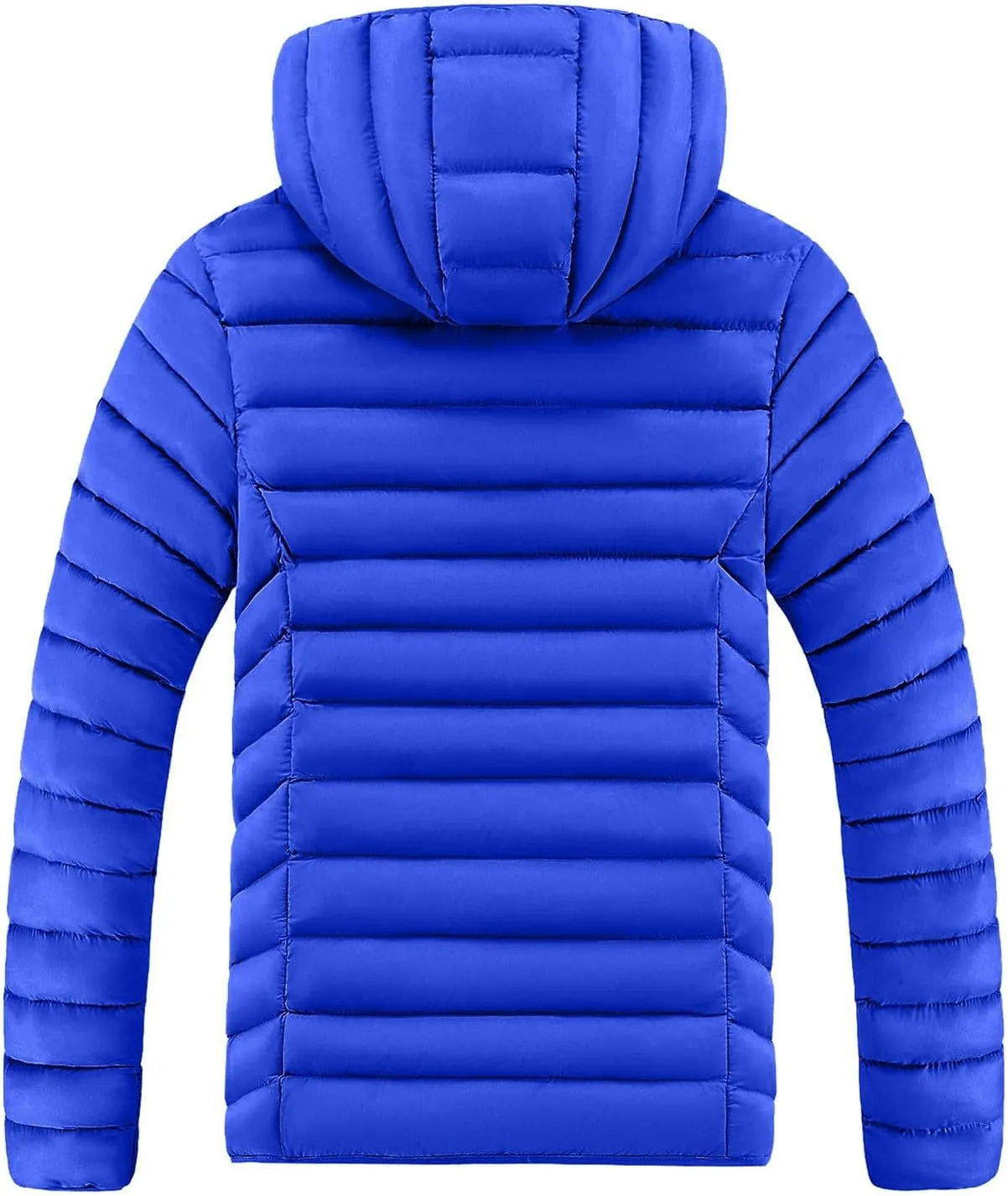 Mens Quilted Puffer Jacket with Removable Hood Zip Up Padded Insulated Down Jacket Puffer Coats Winter Jackets Outerwear