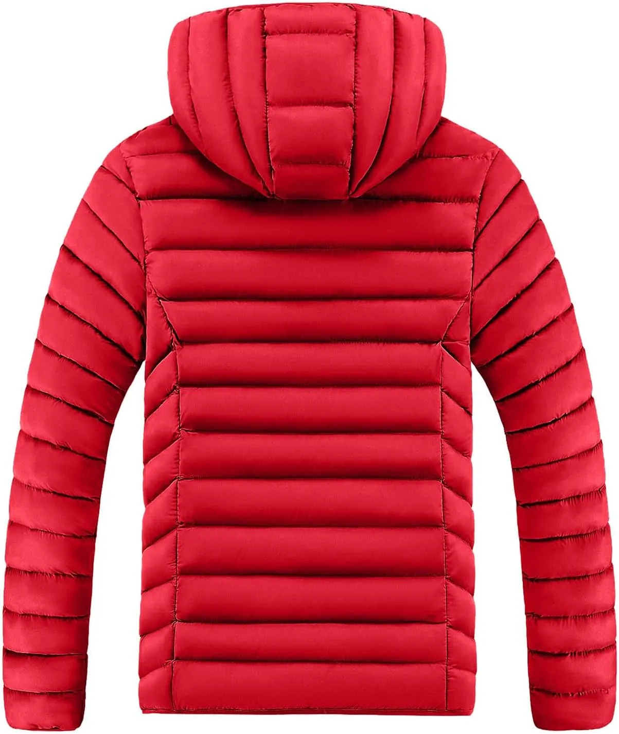 Mens Quilted Puffer Jacket with Removable Hood Zip Up Padded Insulated Down Jacket Puffer Coats Winter Jackets Outerwear