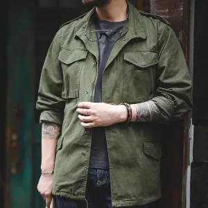 Men's Retro Engraved M65 Denim Army Jacket