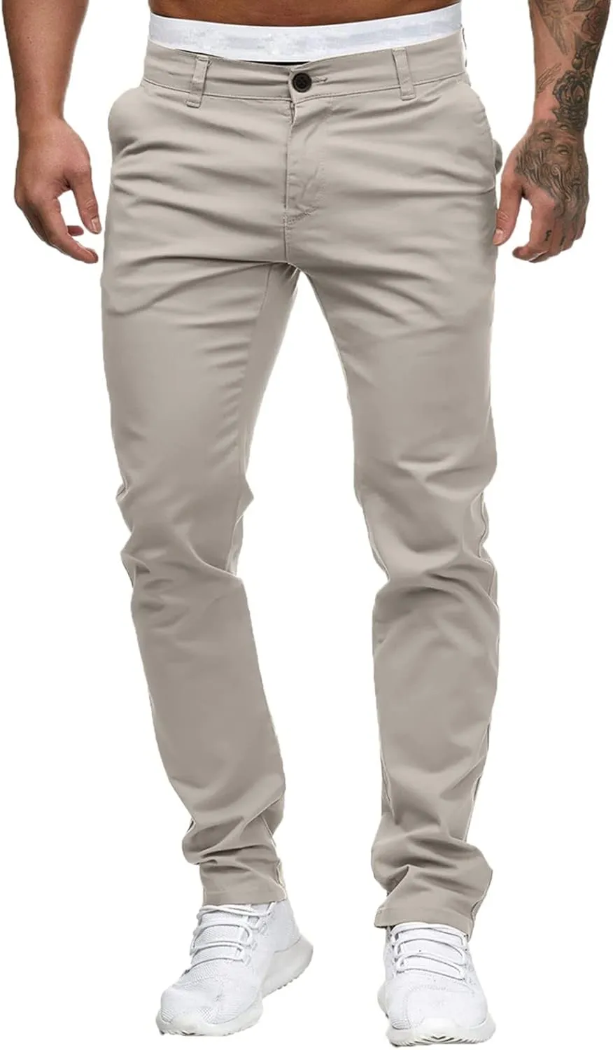 Men's Ripped Jeans Slim Fit Skinny Stretch Jeans Pants Button Zip Off Comfy Denim Pants Slim Fit Tapered Leg Trouser