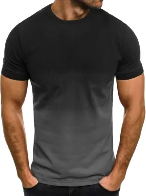 Men's Shirts Crewneck Summer Short Sleeve Beach Shirt Causal Gradient Color Graphic Tee Shirts Fashion Clothes
