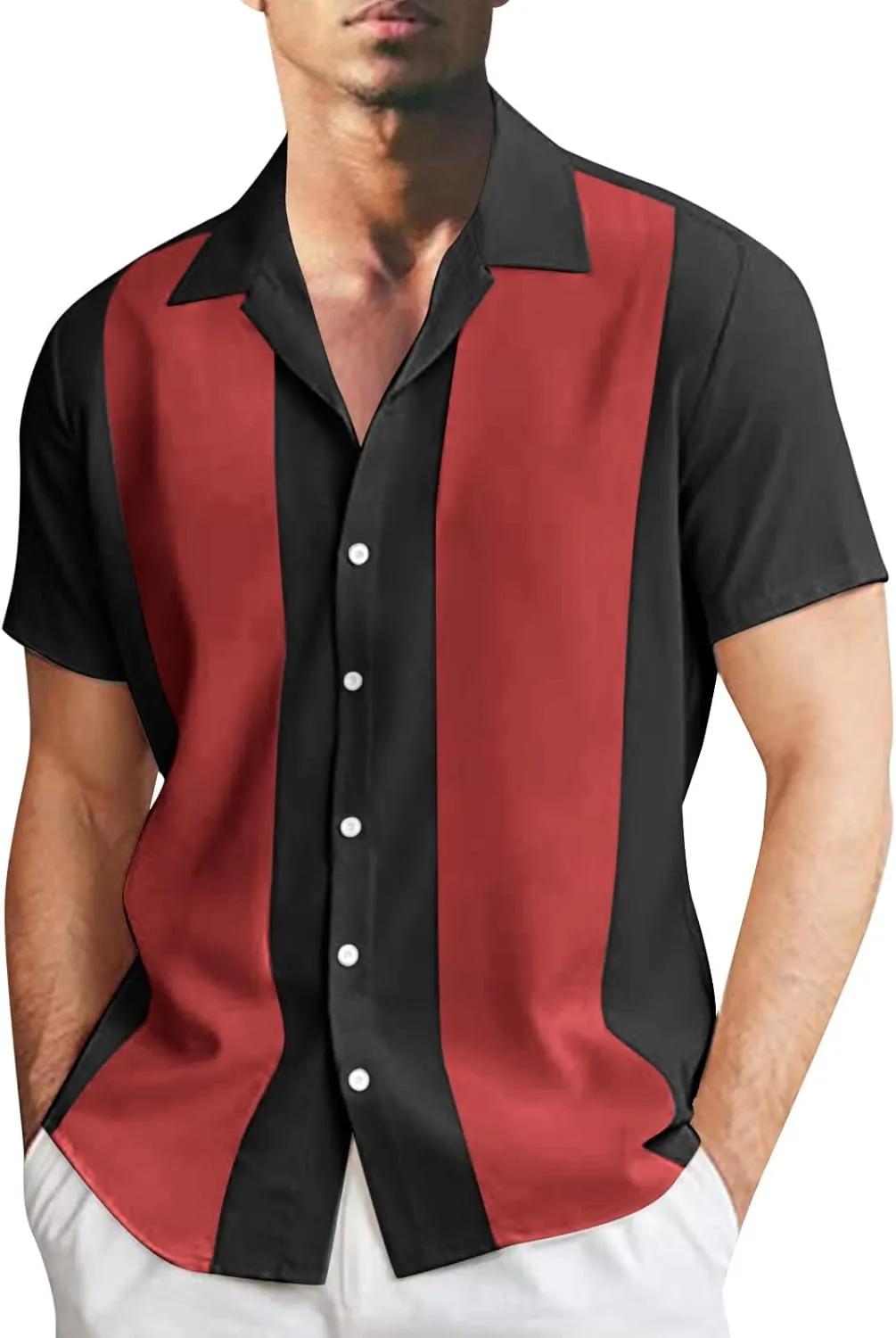 Mens Short Sleeve Shirts Men's Linen Shirts Short Sleeve Button Down Fashion Textured Summer Beach Shirt Soft