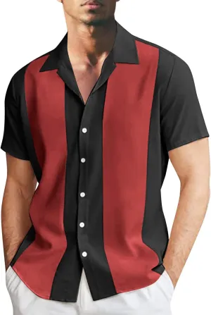 Mens Short Sleeve Shirts Men's Linen Shirts Short Sleeve Button Down Fashion Textured Summer Beach Shirt Soft