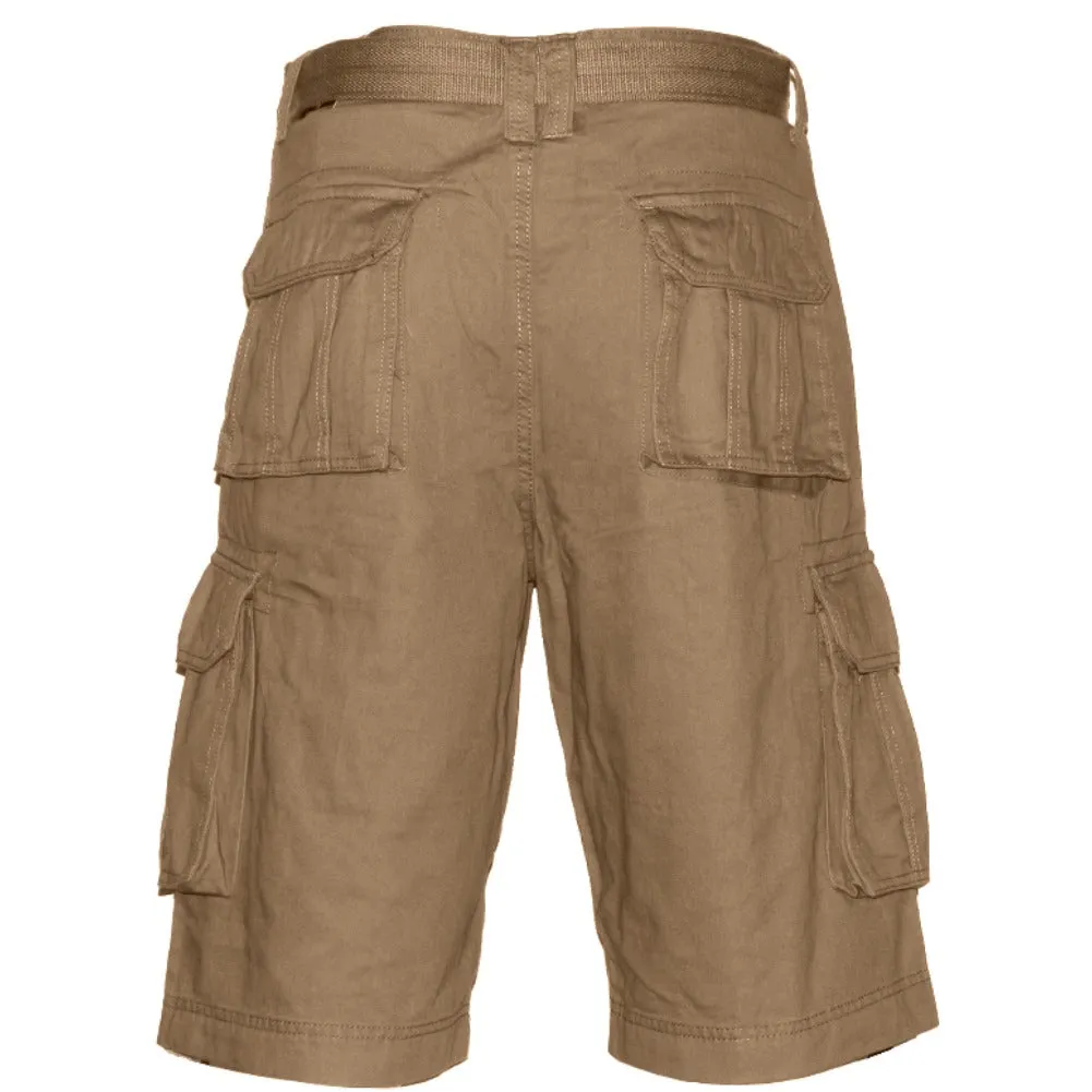 Men's Shorts Cargo Pocket Casual Lightweight Cotton Active Belted Cargo Shorts