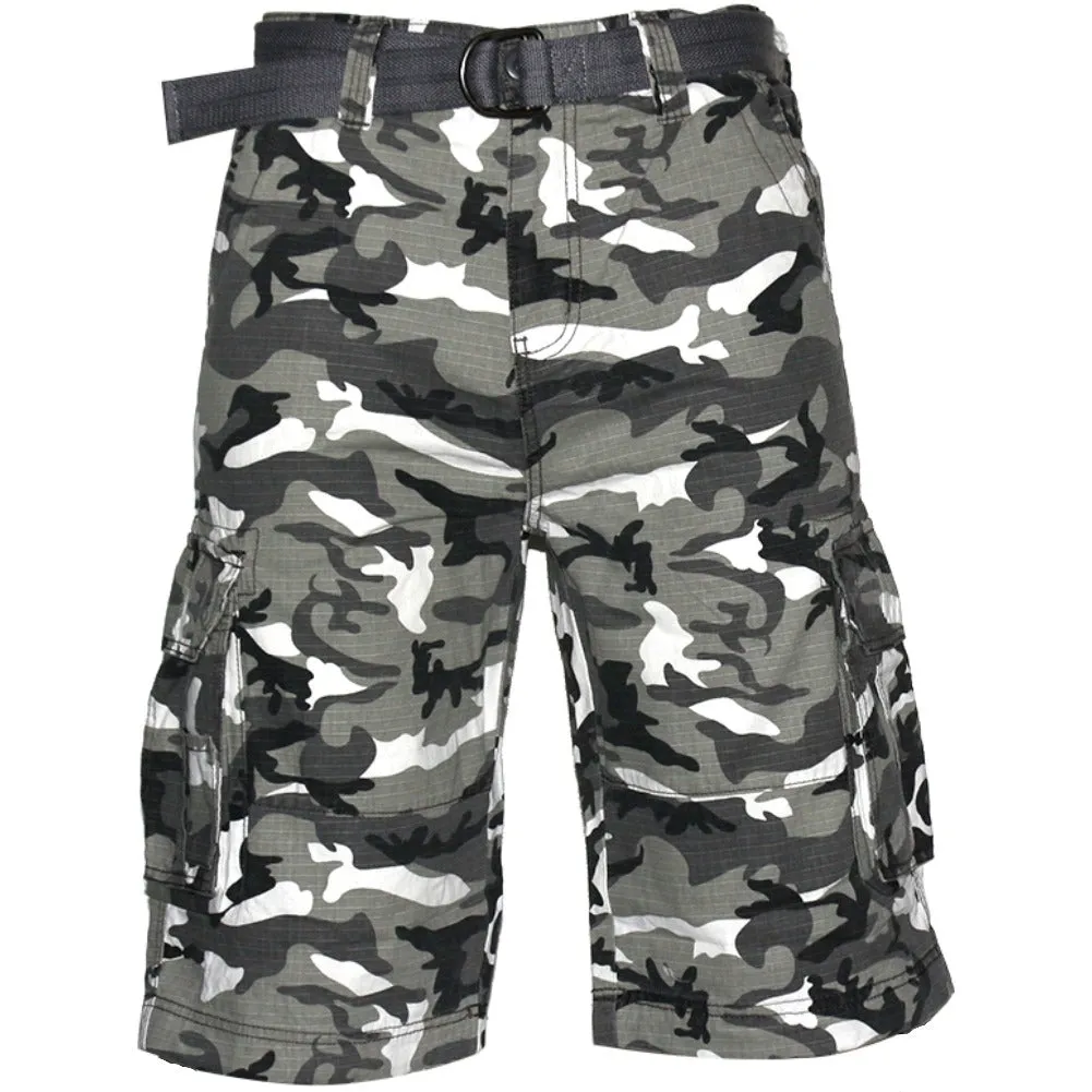 Men's Shorts Cargo Pocket Casual Lightweight Cotton Active Belted Cargo Shorts