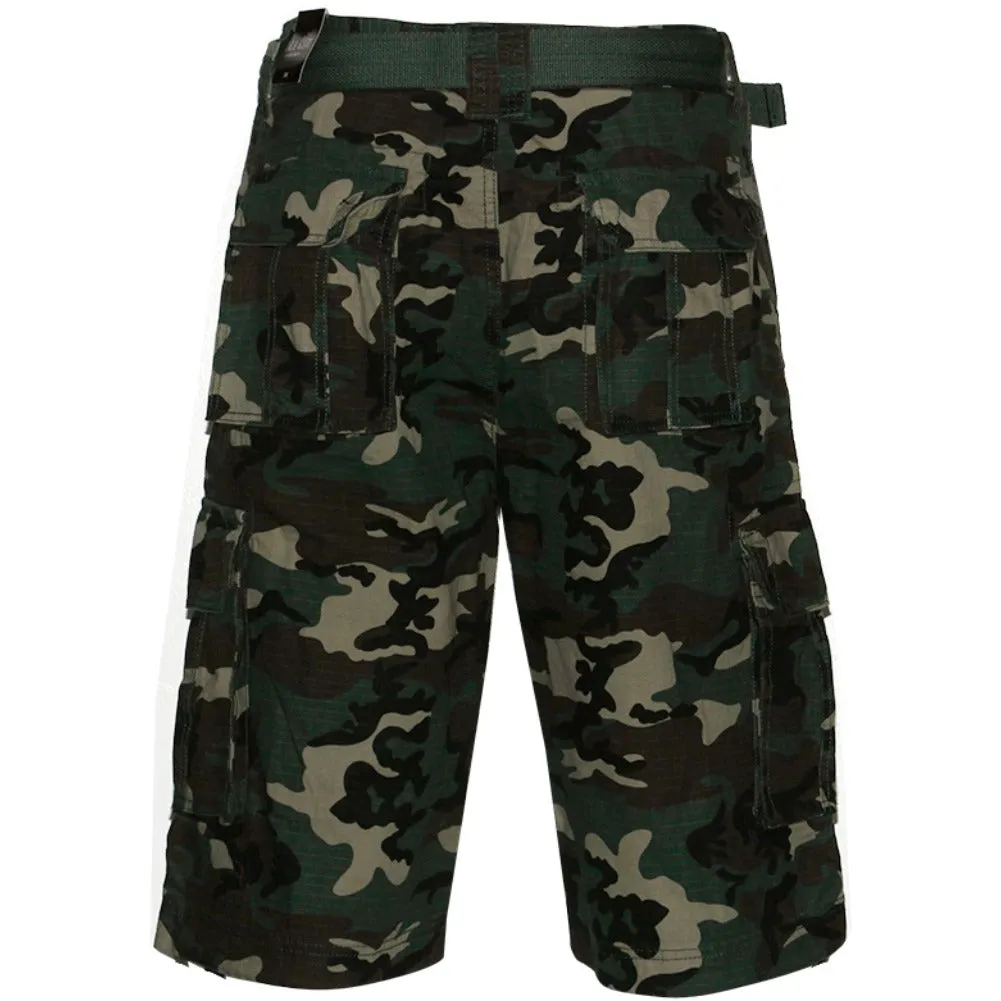 Men's Shorts Cargo Pocket Casual Lightweight Cotton Active Belted Cargo Shorts