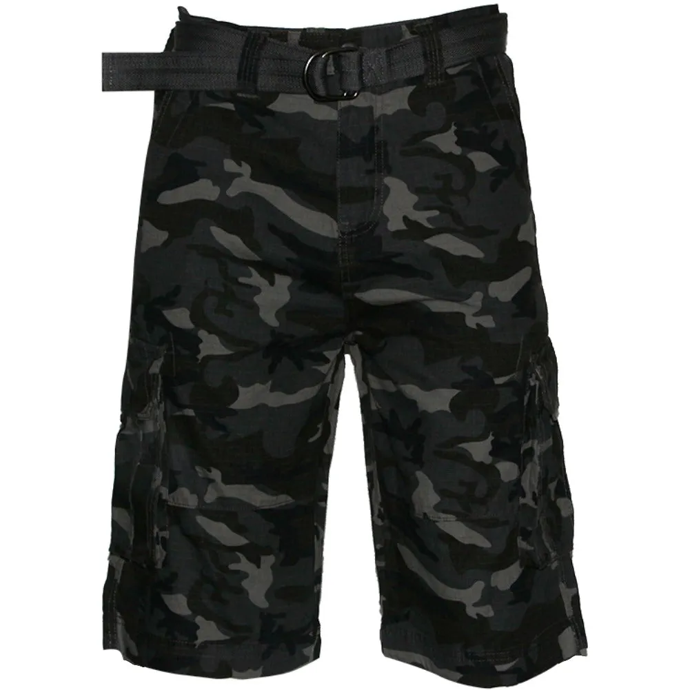 Men's Shorts Cargo Pocket Casual Lightweight Cotton Active Belted Cargo Shorts