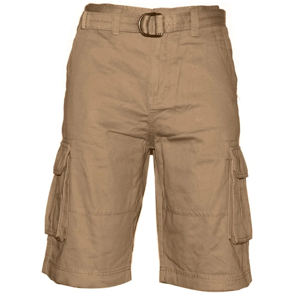 Men's Shorts Cargo Pocket Casual Lightweight Cotton Active Belted Cargo Shorts