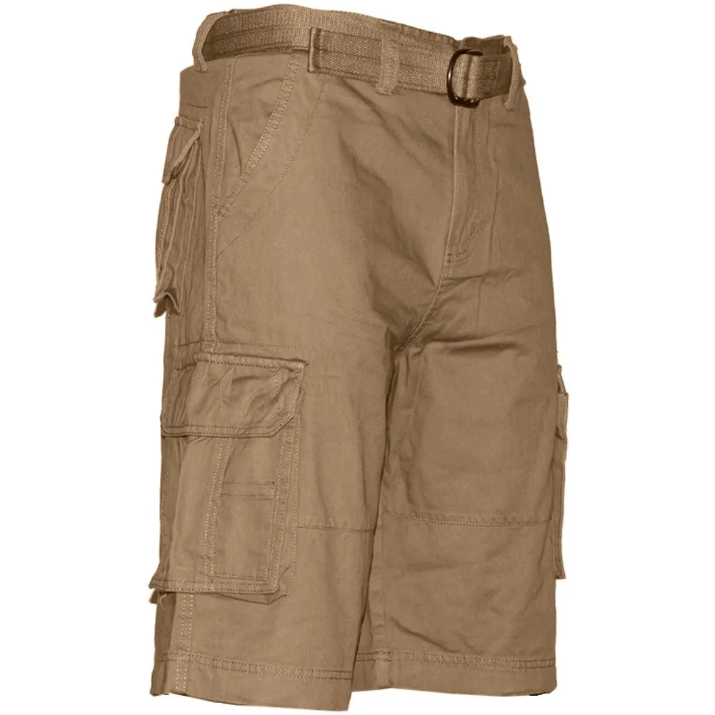 Men's Shorts Cargo Pocket Casual Lightweight Cotton Active Belted Cargo Shorts