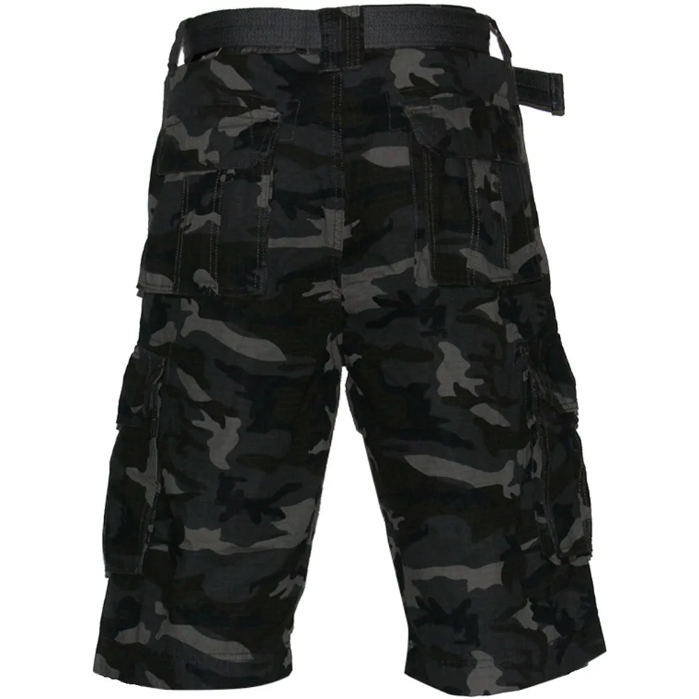 Men's Shorts Cargo Pocket Casual Lightweight Cotton Active Belted Cargo Shorts