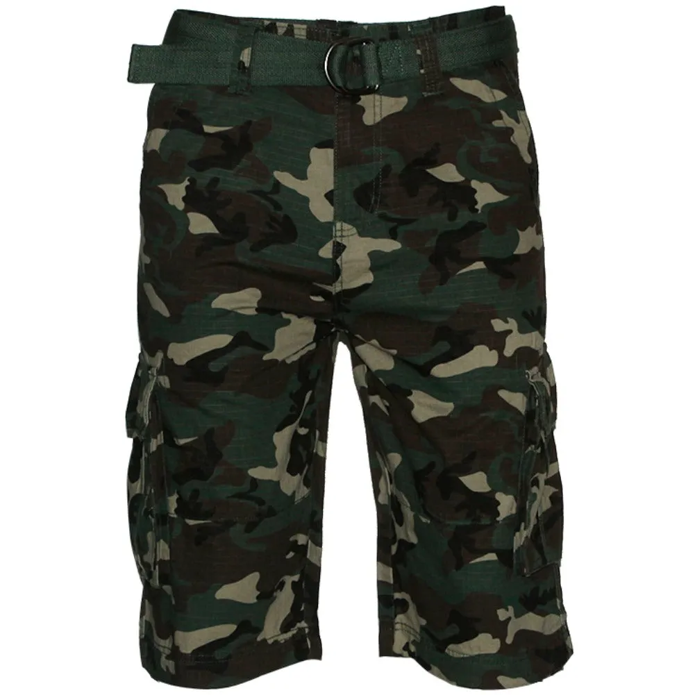 Men's Shorts Cargo Pocket Casual Lightweight Cotton Active Belted Cargo Shorts