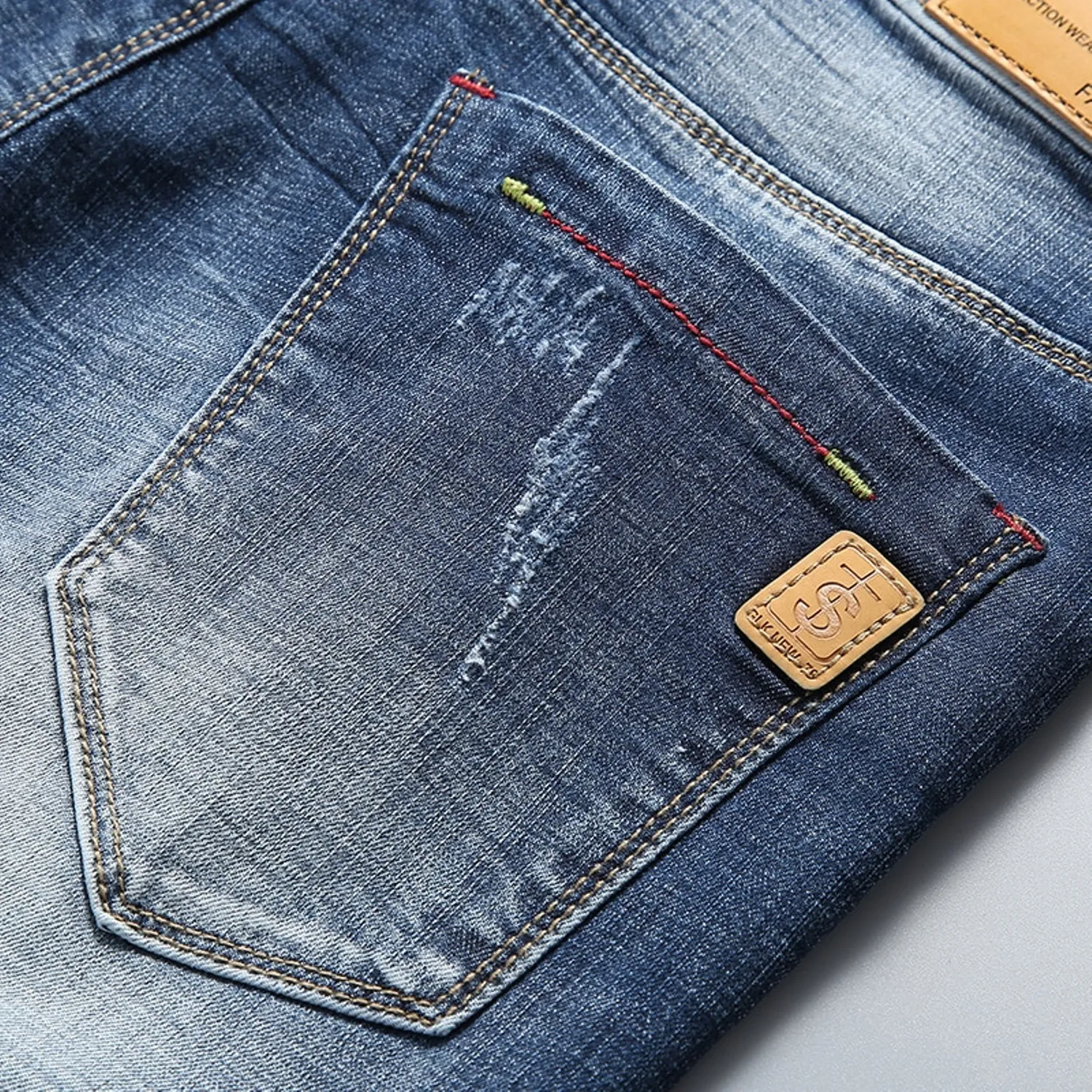 Men's Summer Elastic Ripped Denim Shorts