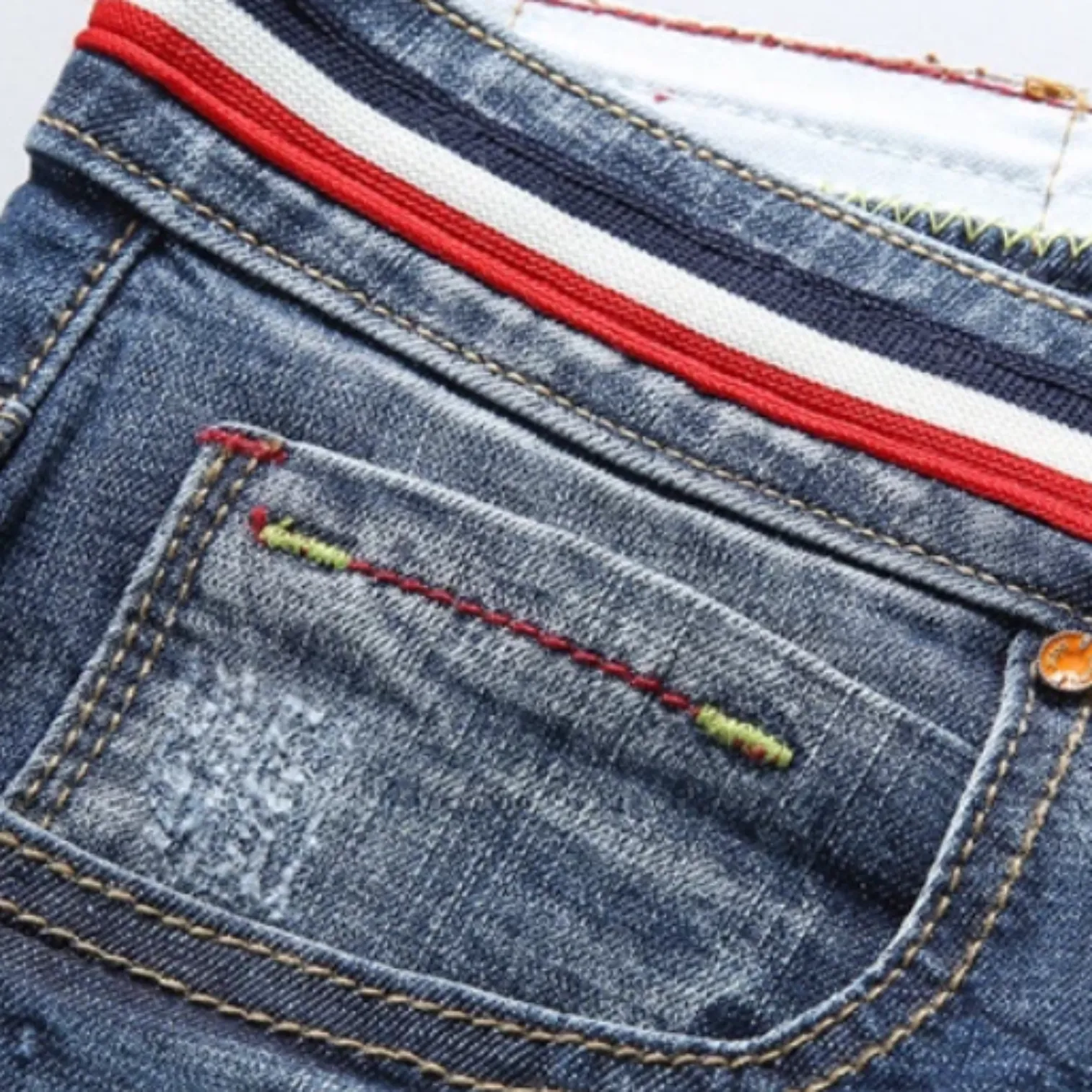 Men's Summer Elastic Ripped Denim Shorts