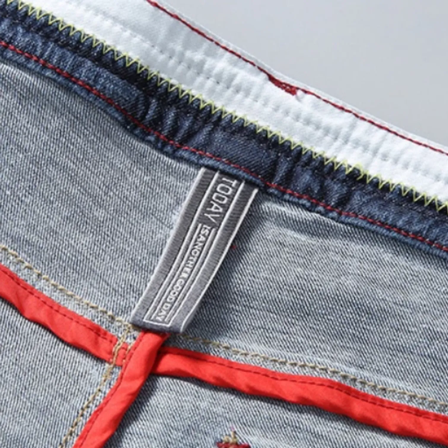 Men's Summer Elastic Ripped Denim Shorts