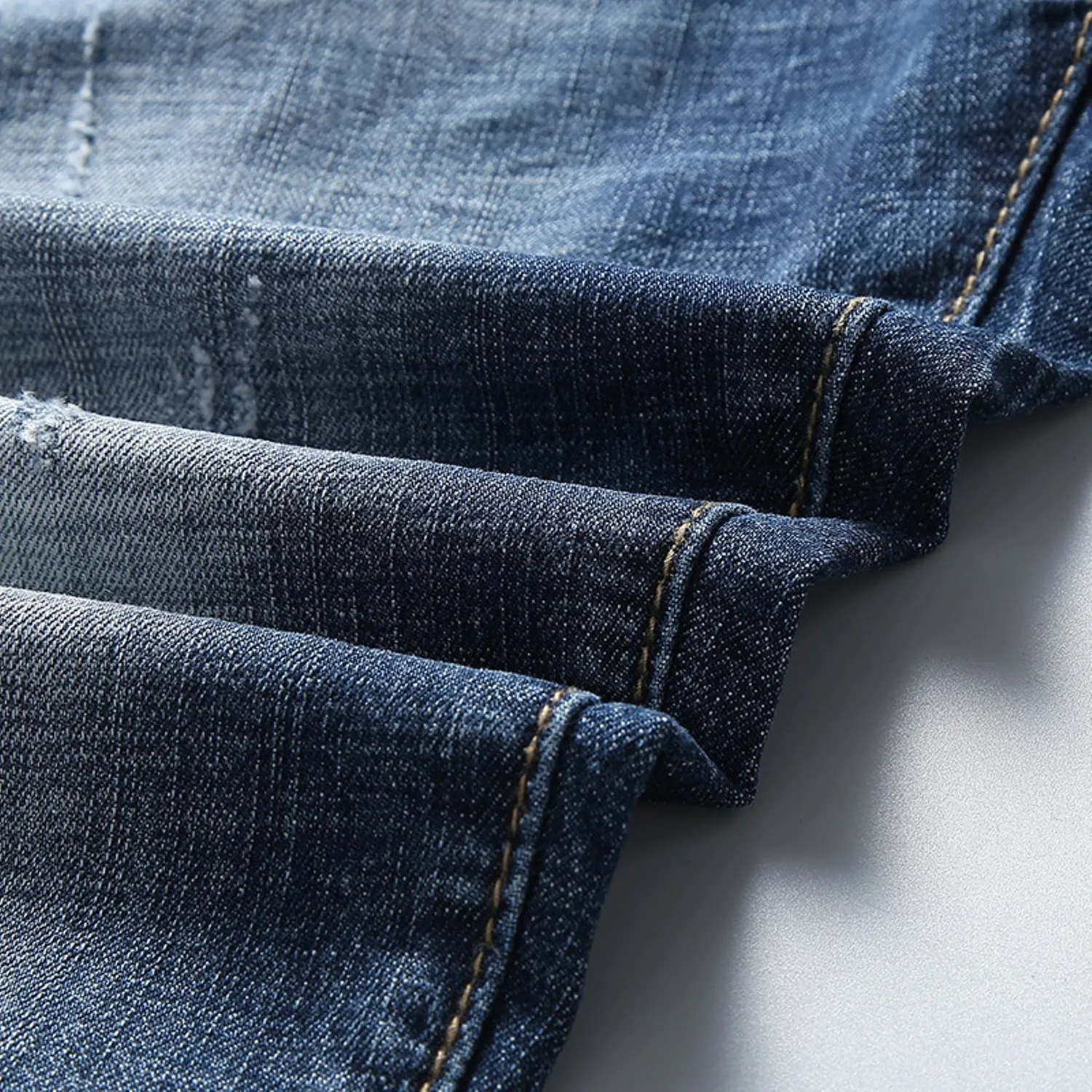 Men's Summer Elastic Ripped Denim Shorts