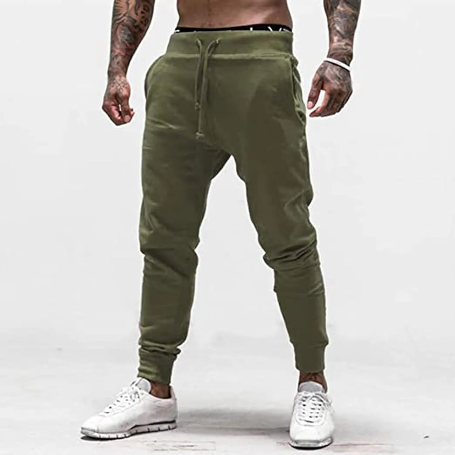 Mens Sweatpants with Pockets Thermal Cotton Pants Fashion Loose Handsome Pocket Jeans Pants Tooling Camouflage Pants