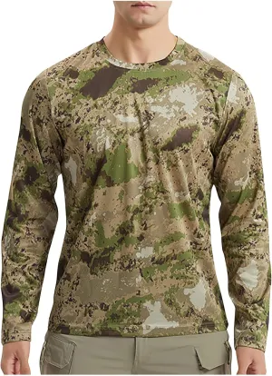 Men's UPF 50  UV Sun Shirts Lightweight Quick Dry Long Sleeve Rash Guard Swim T-Shirts Hiking Tactical Camo Shirts