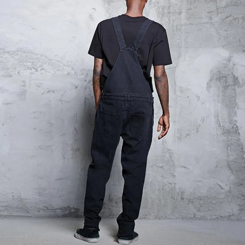 Men's Vintage Fashion Ripped Denim Overalls 53148759Y