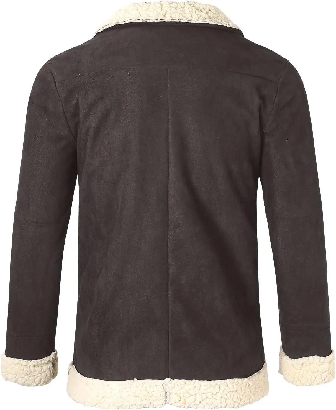Mens Winter Coats, Mens Vintage Faux Leather Jacket Sherpa Lined Heavyweight Shearing Coat Plus Size Thicken Jacket