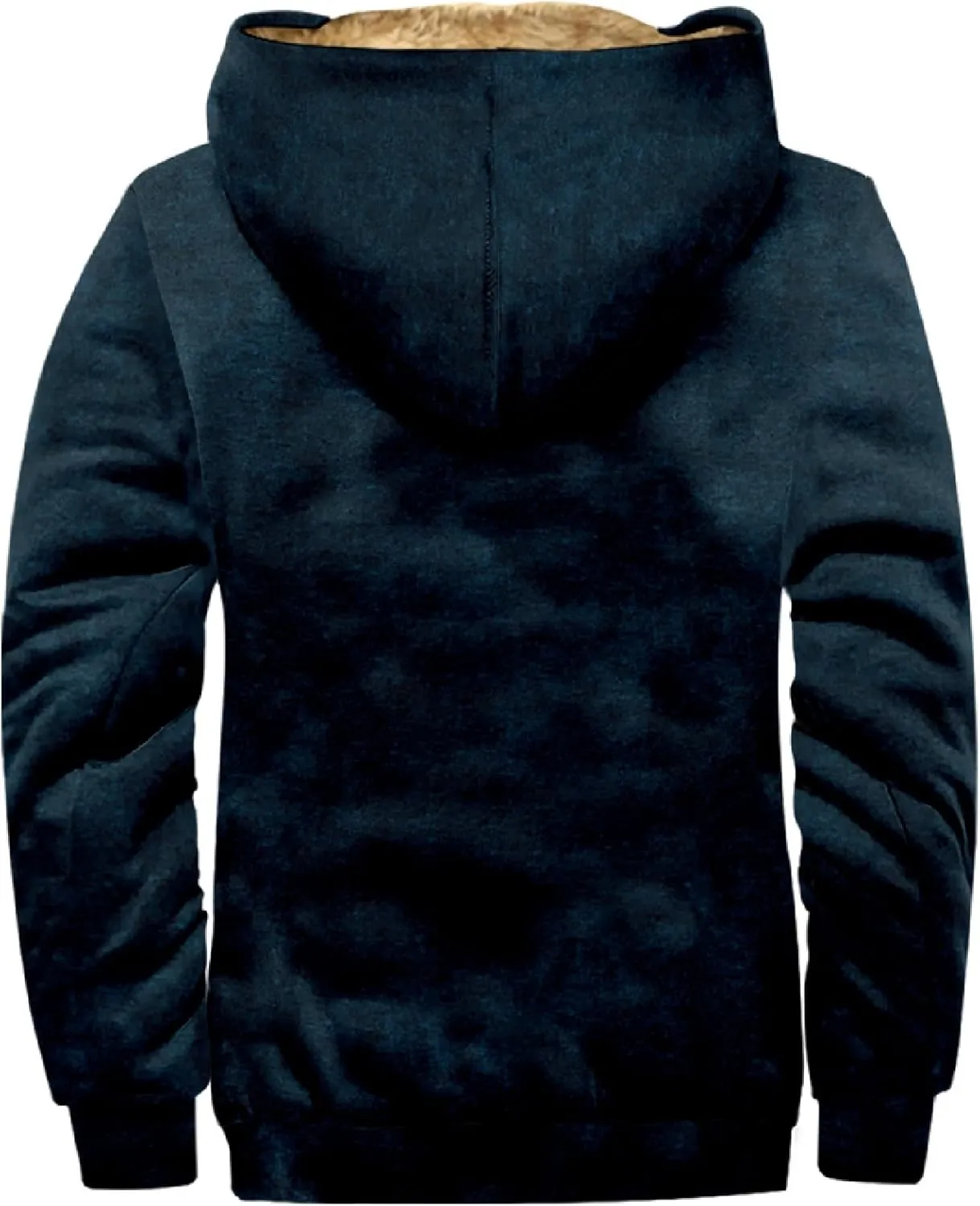 Men's Winter Jacket Fleece Workout Hoodie Full Zip Jackets Outerwear Long Sleeve Thick Sport Coat Motorcycle Jacket