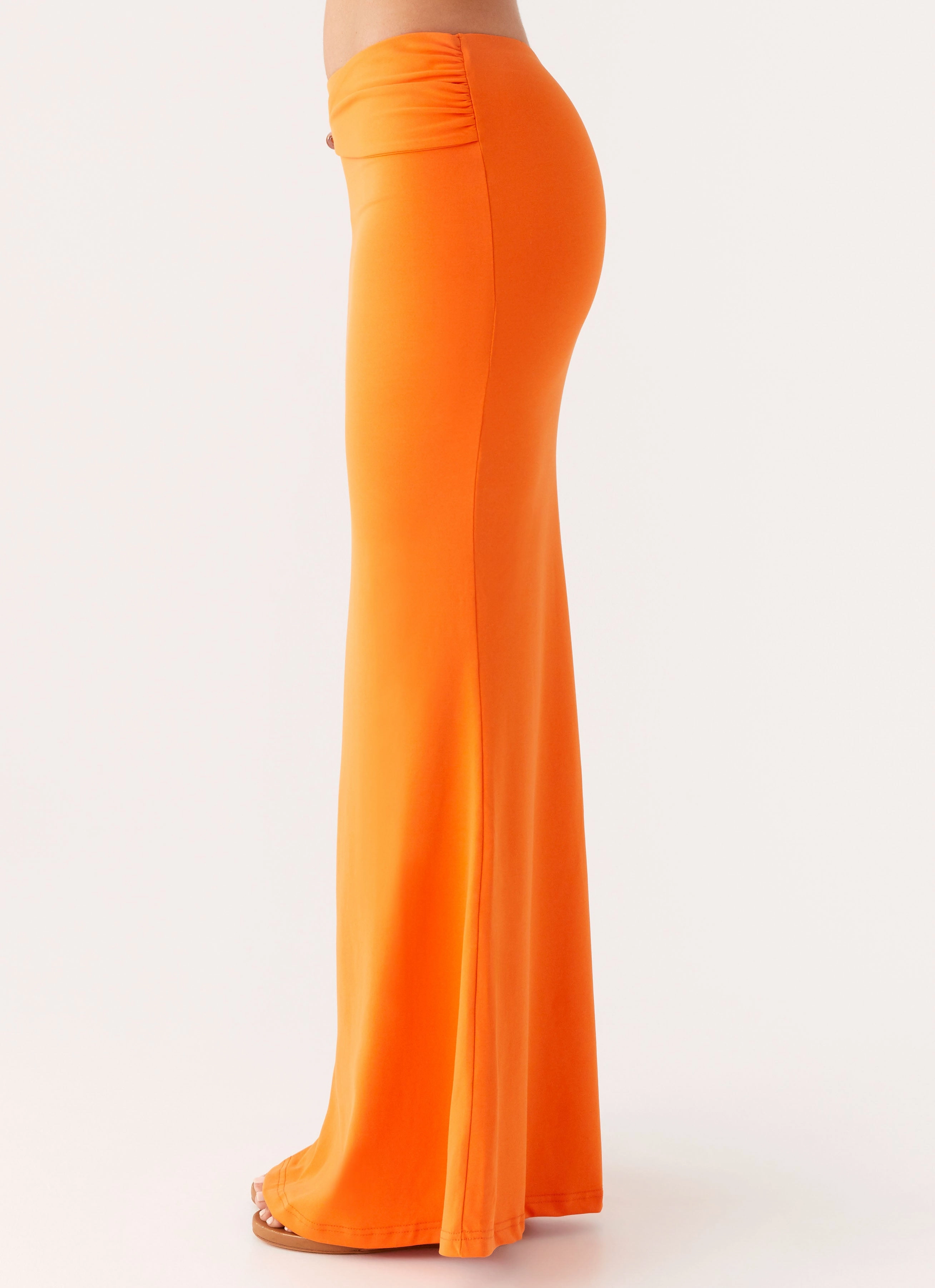 Mention Maxi Skirt - Orange Breathable Waist