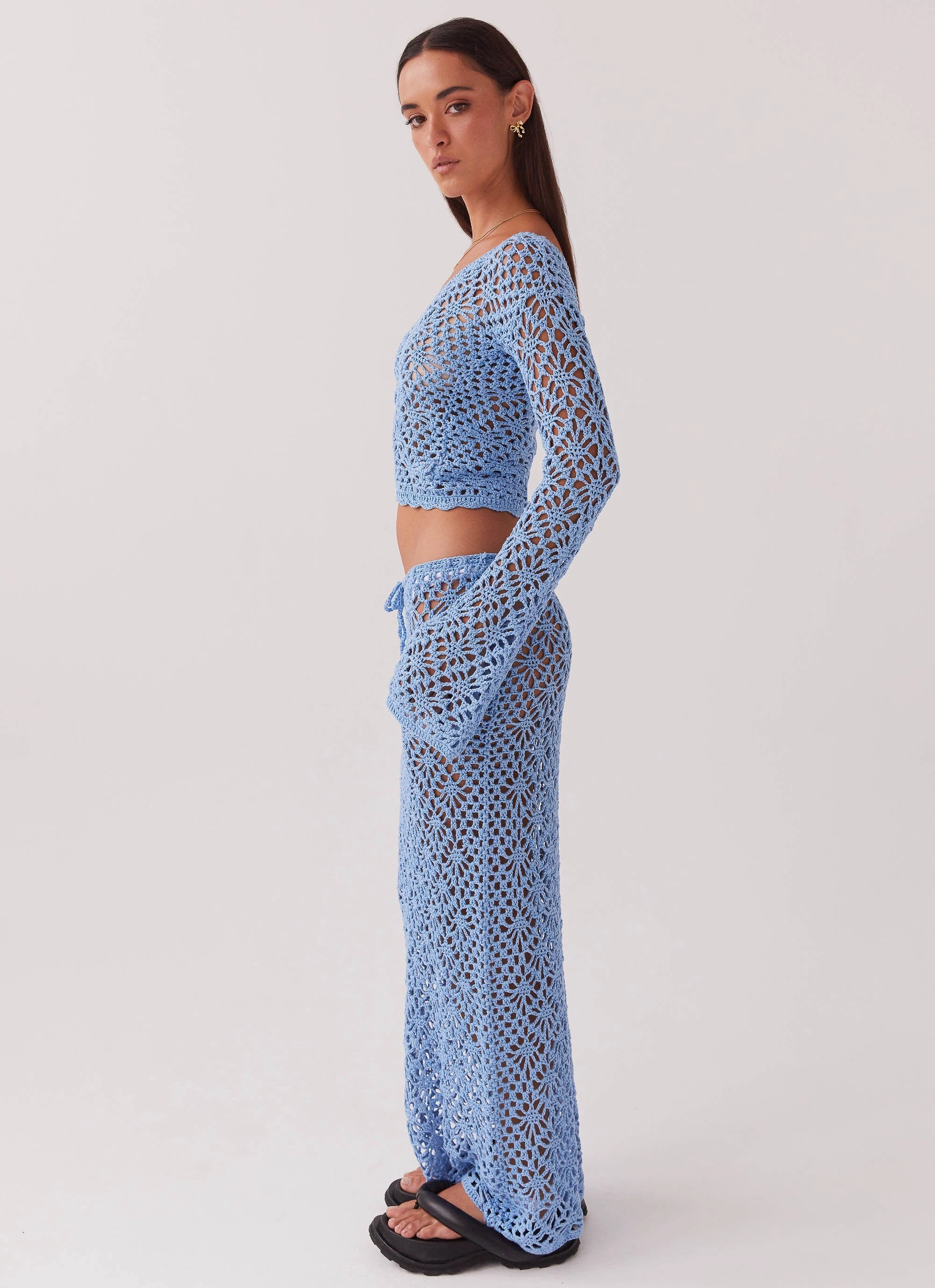A line Daily Essential Merliah Crochet Maxi Skirt - Blue