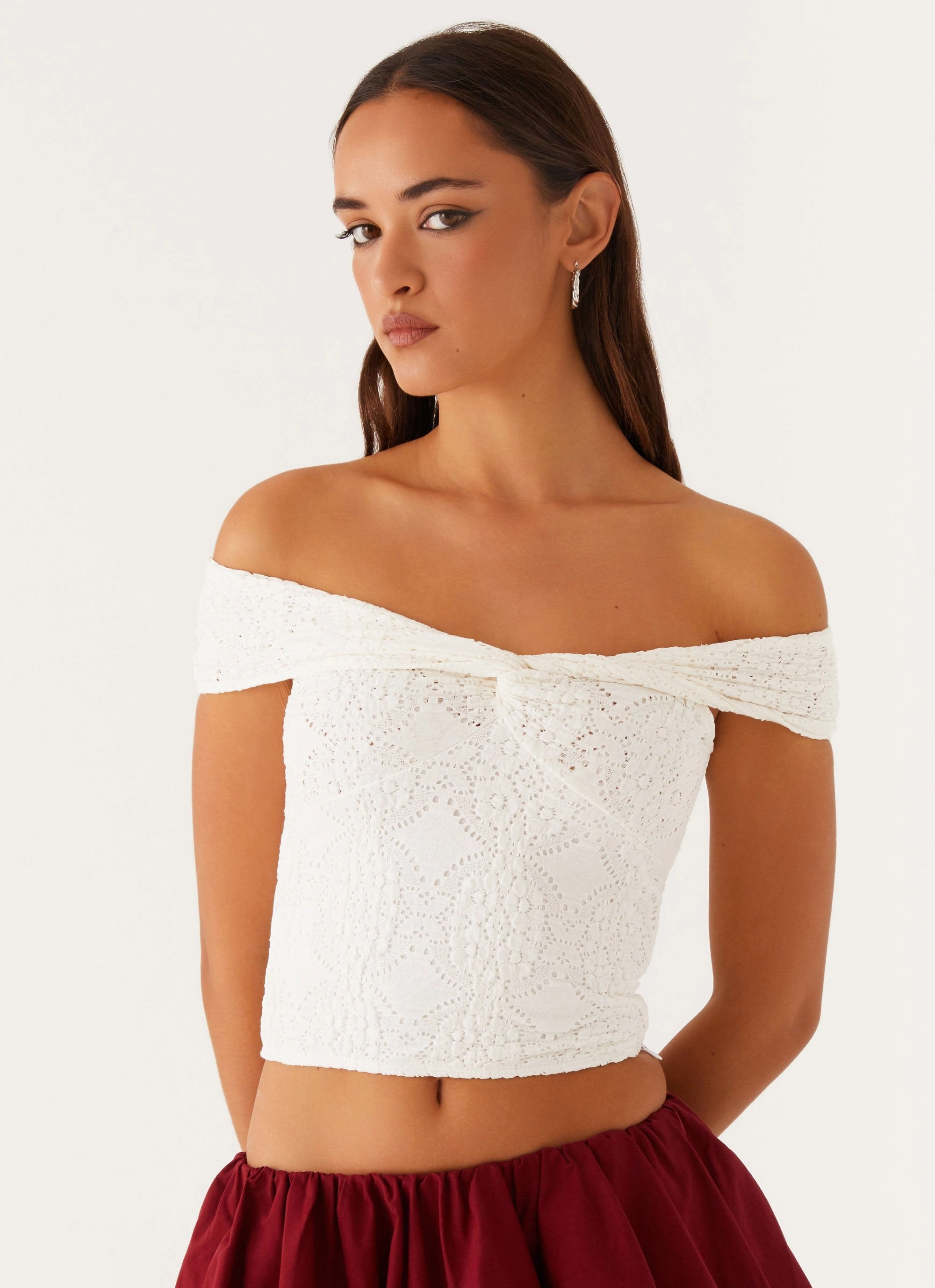 Wear Resistant Edge Meryll Twist Top - White