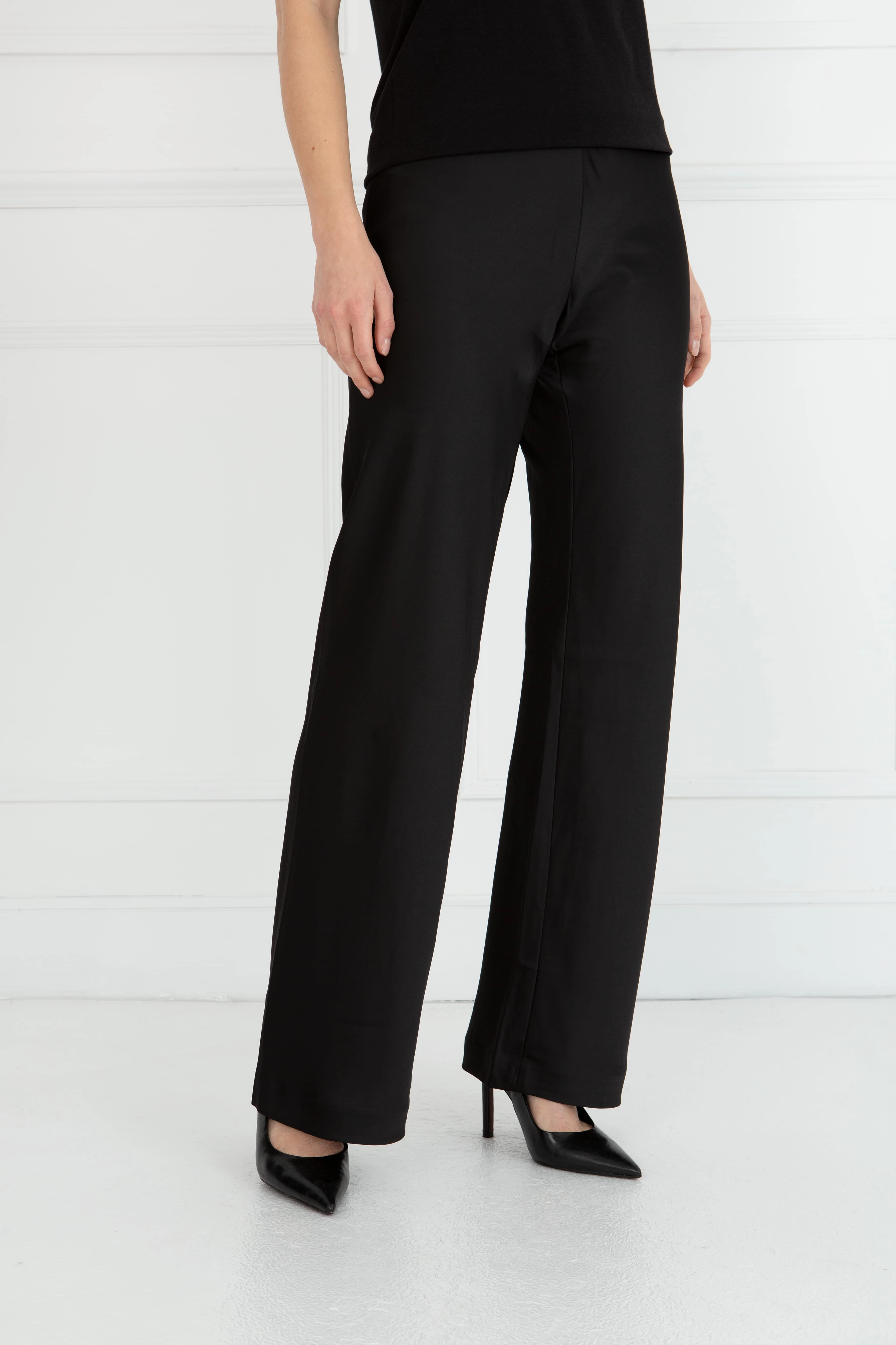 RecycledPolyesterBlend "The Sandra" - Satin Trousers Long (Black)