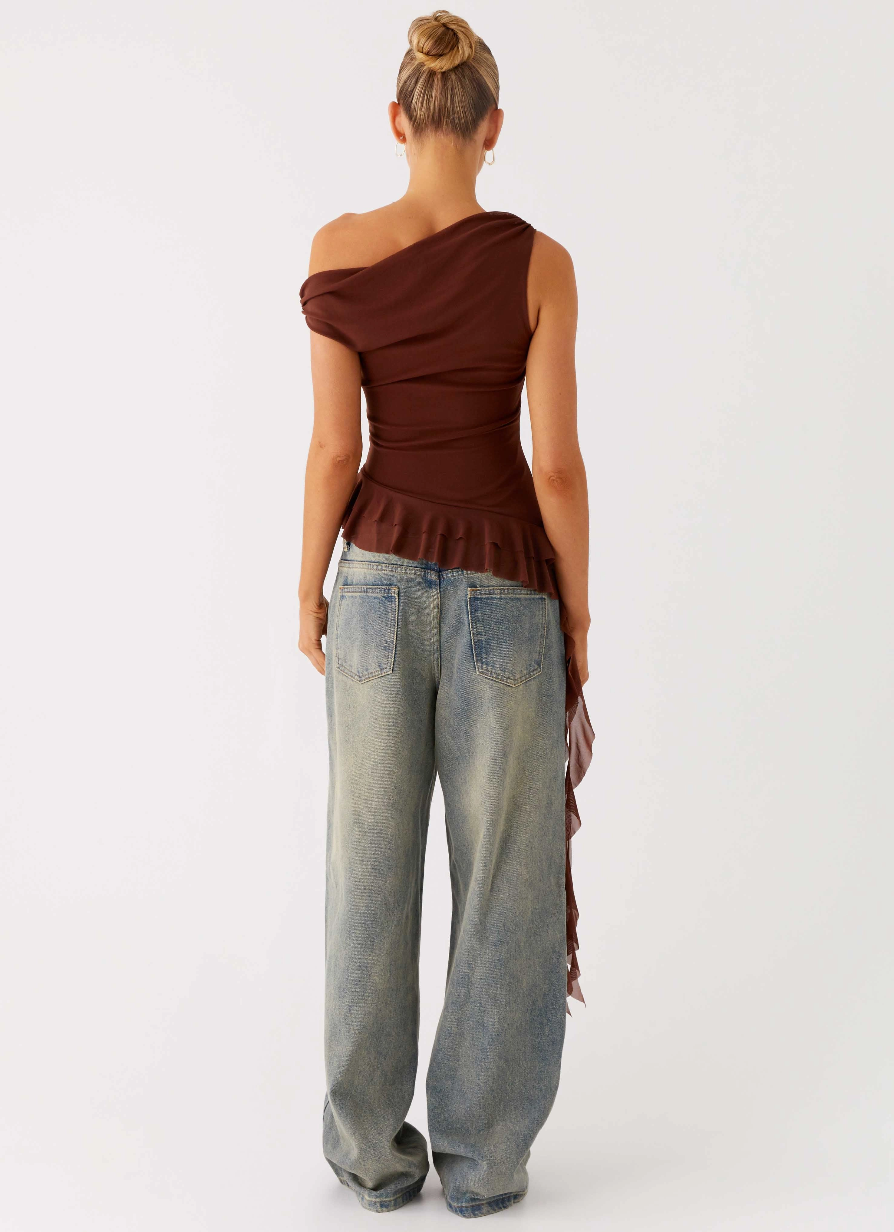 Chic Cardigan Mica Top - Chocolate