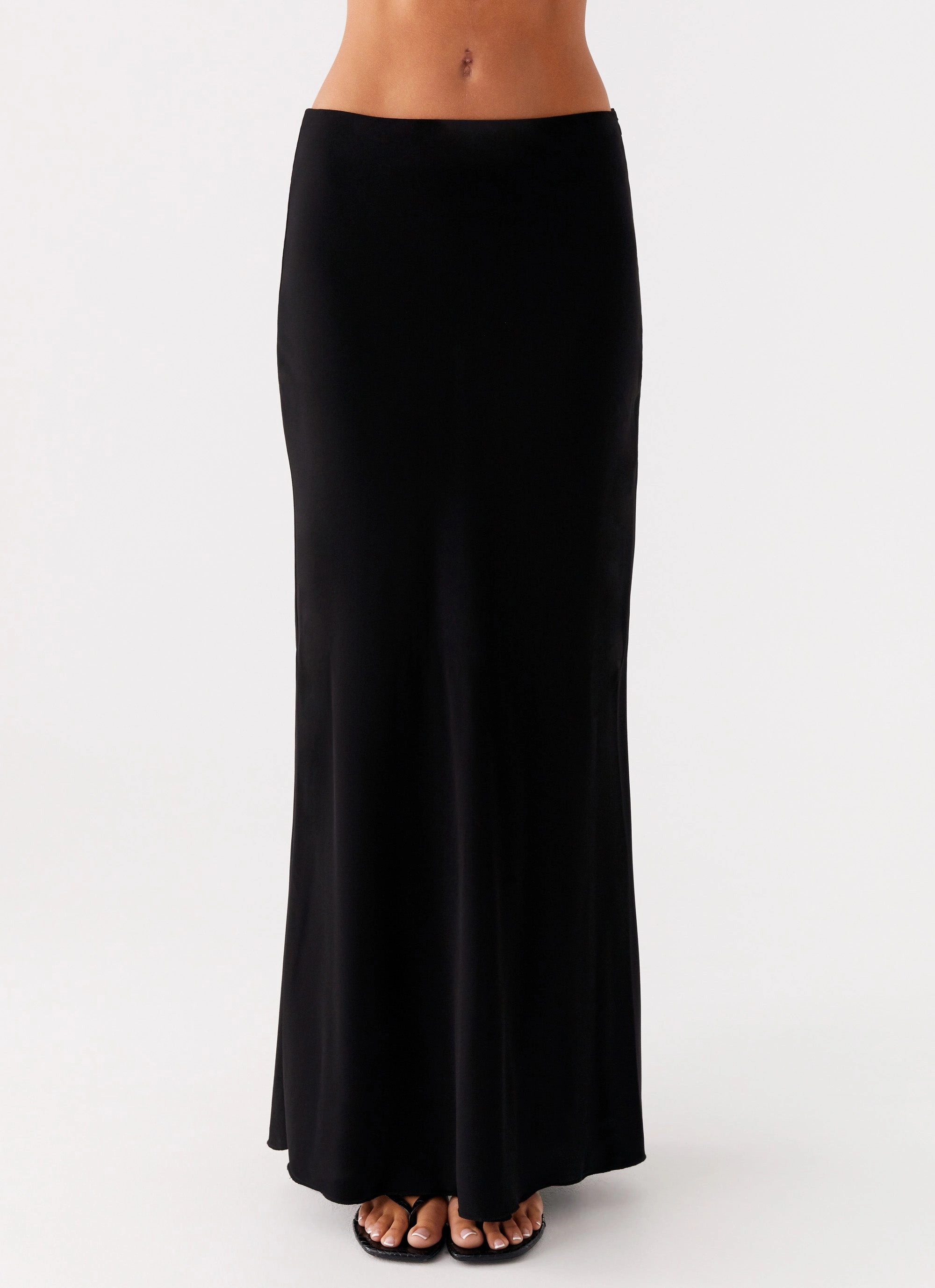 Smart Motion Core Stretch Michaella Chiffon Maxi Skirt - Black