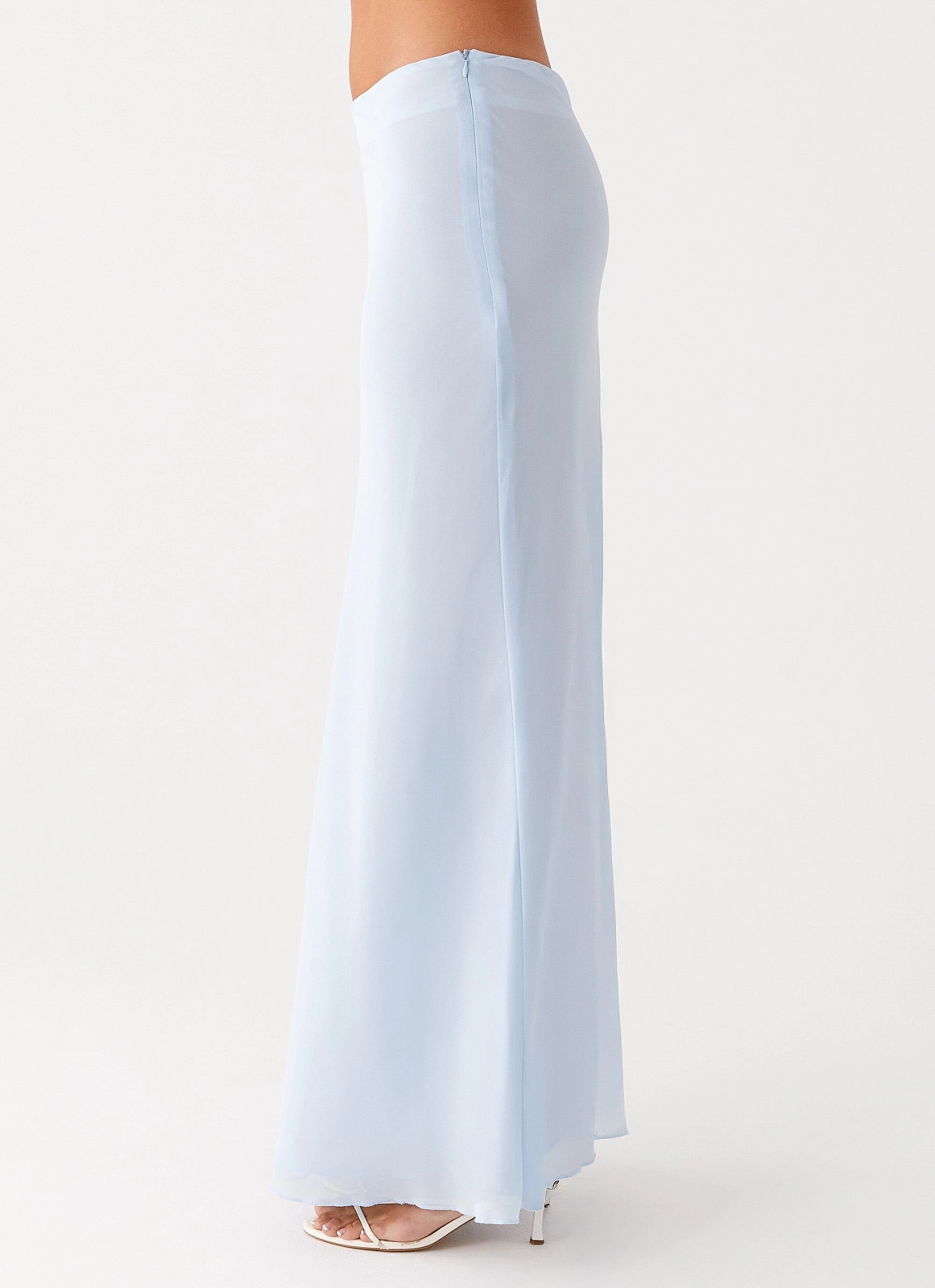 Versatile Wearable Day Hike Michaella Chiffon Maxi Skirt - Blue
