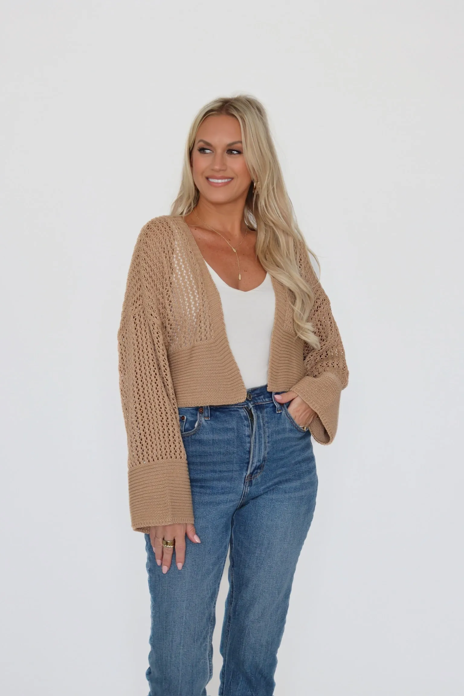 Flex Fit Design Michelle Cardigan- Camel