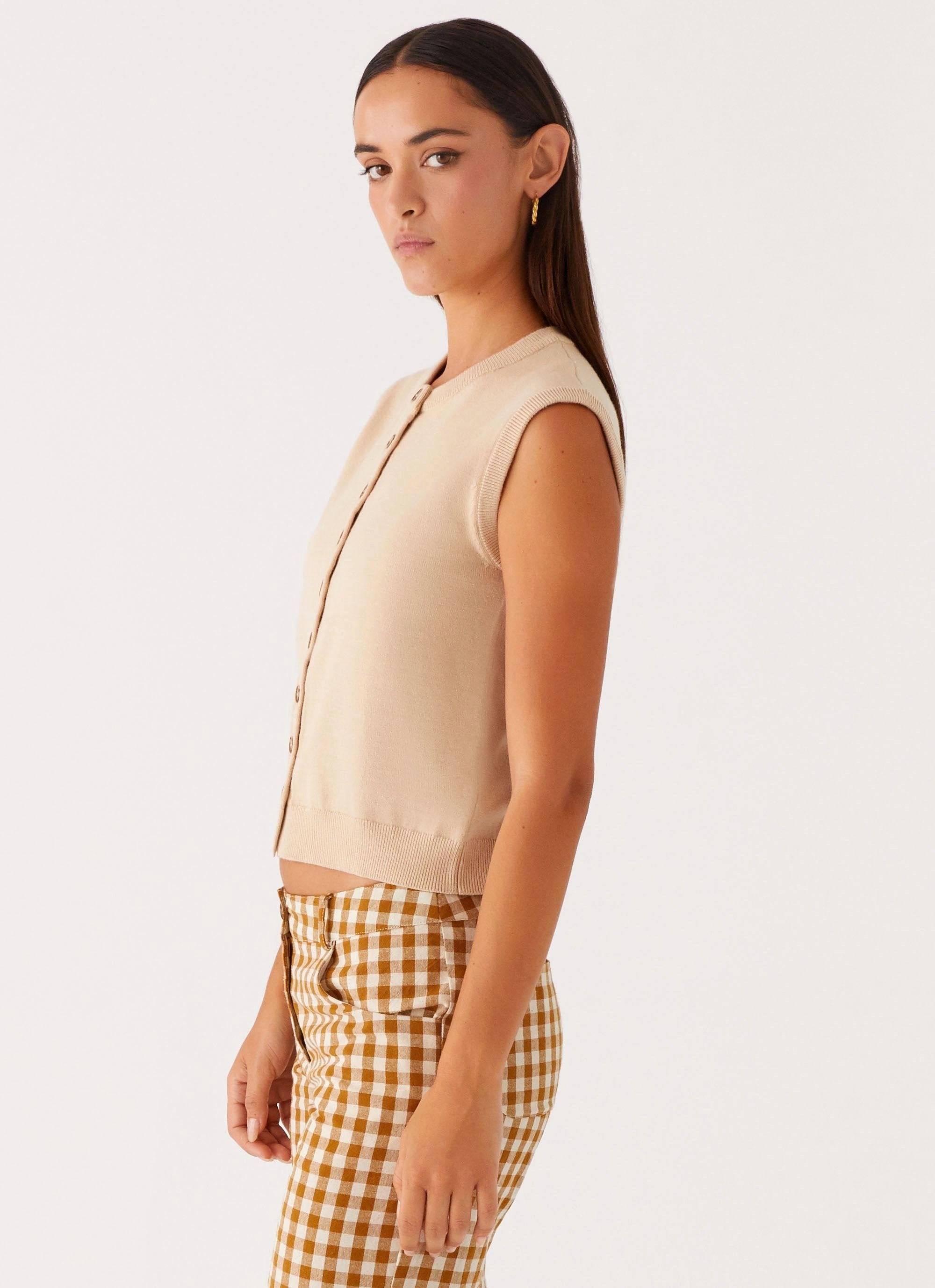 Mickey Knit Vest - Cream Friction Resistant Edges AthleisureInspired