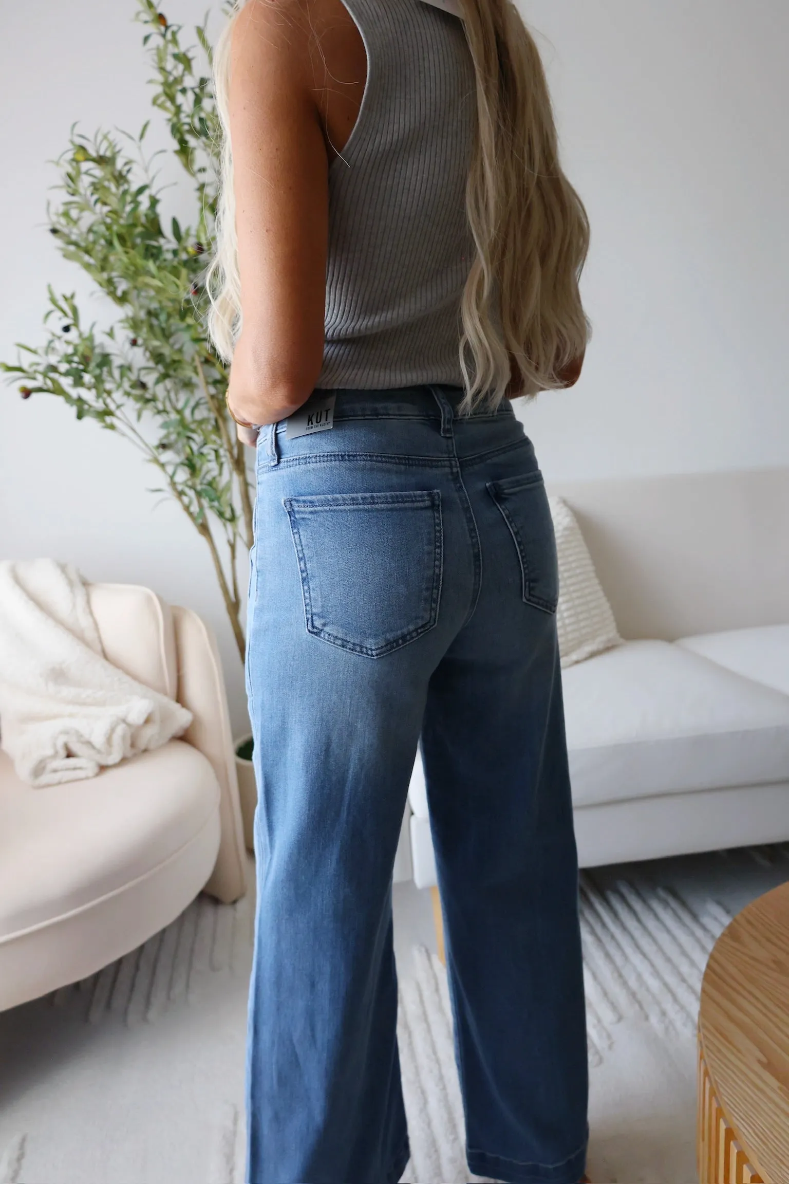 Essential Fit Comfortable Wear Meg High Rise Fab Ab Wide Leg Jean - Assertive