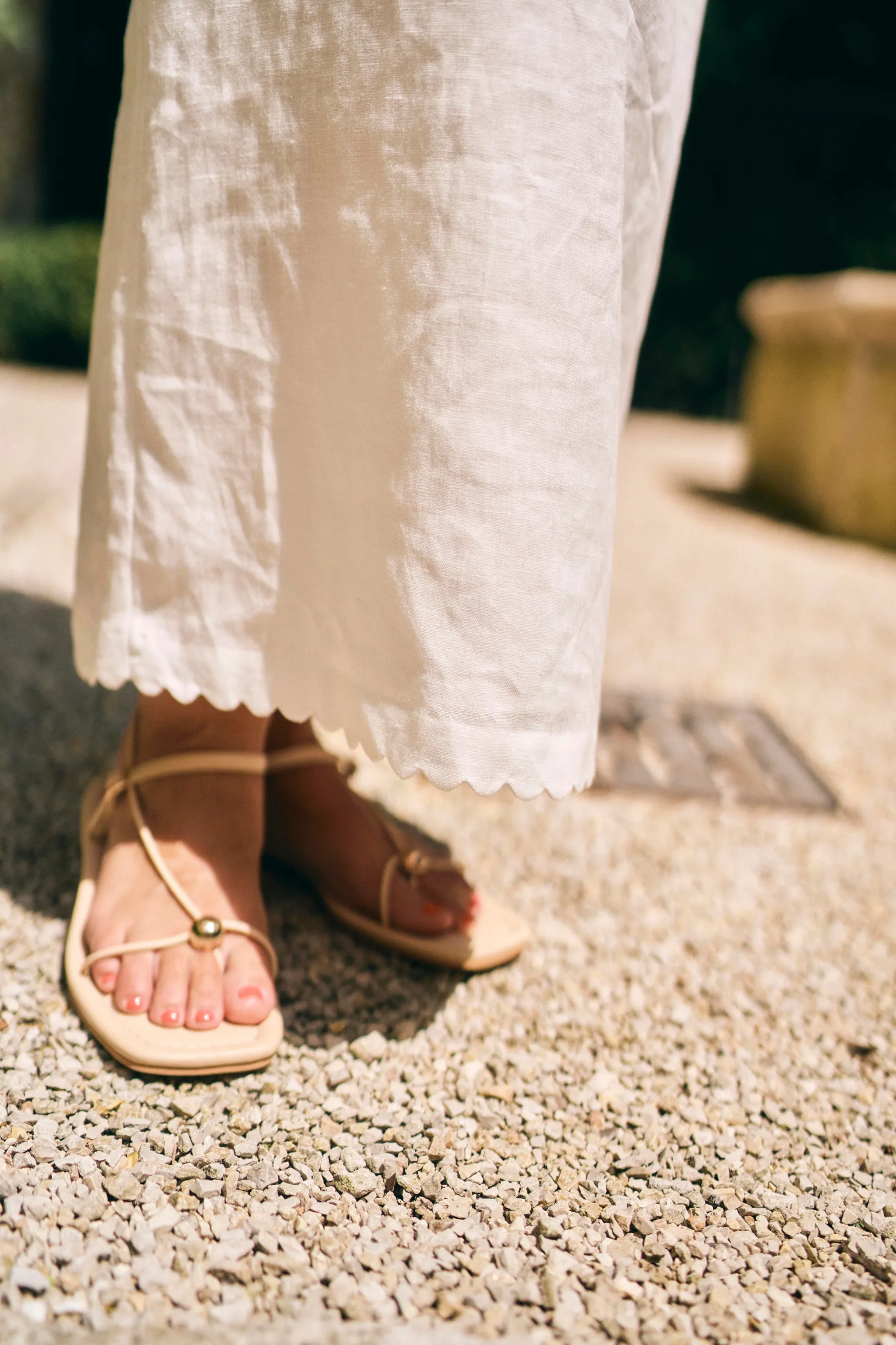 Casual Performance Fit Casual Wear MASON'S DAUGHTER | Ella Scallop Maxi Skirt, White Linen