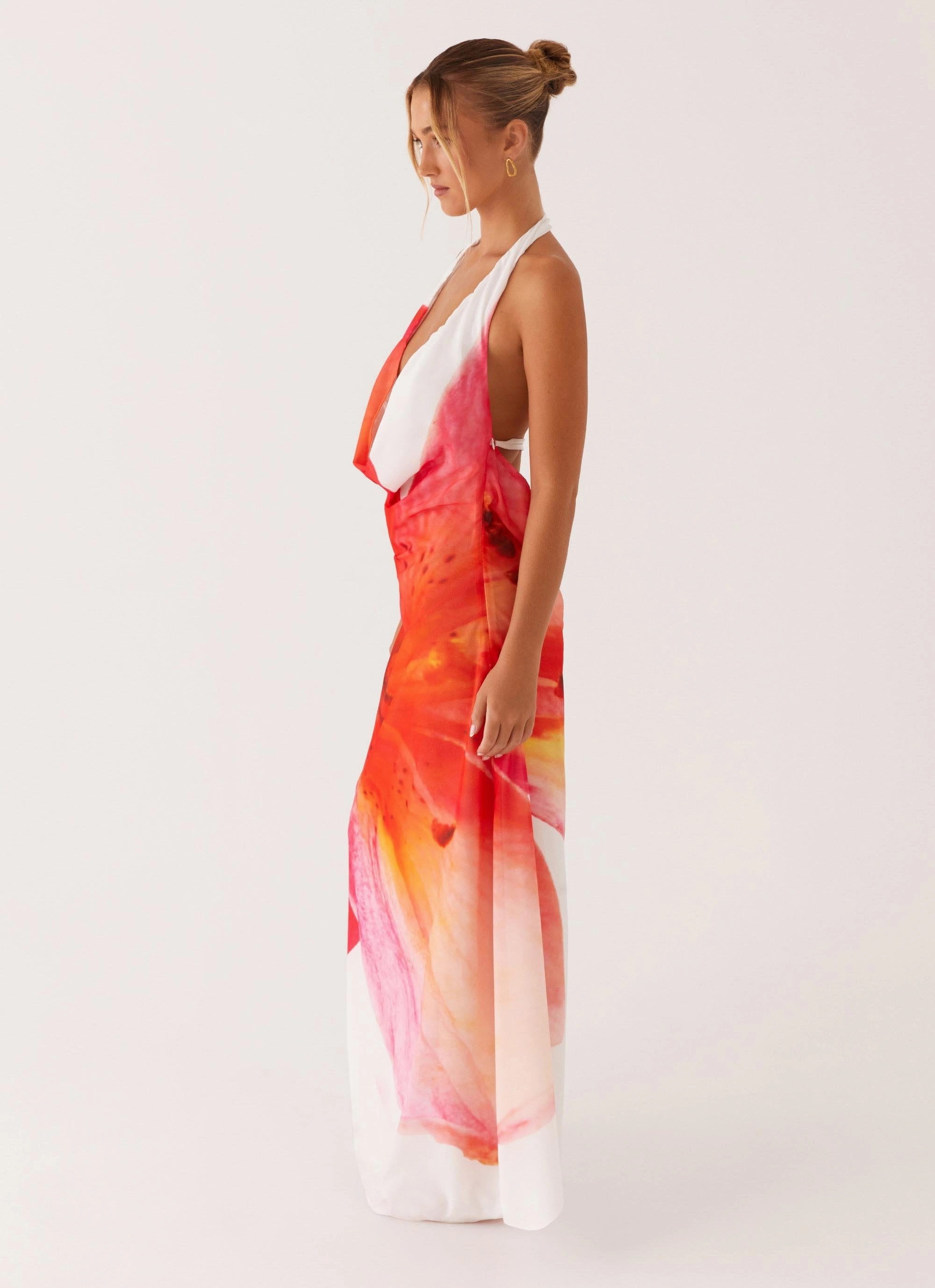 Calabasas Maxi Dress - White Floral skin friendly Floral Comfort