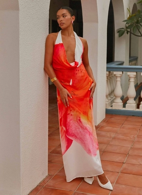 Delicate Edge Calabasas Maxi Dress - White Floral