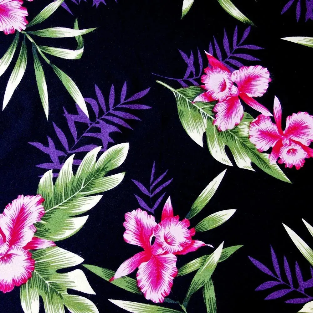midnight black hawaiian boy shirt