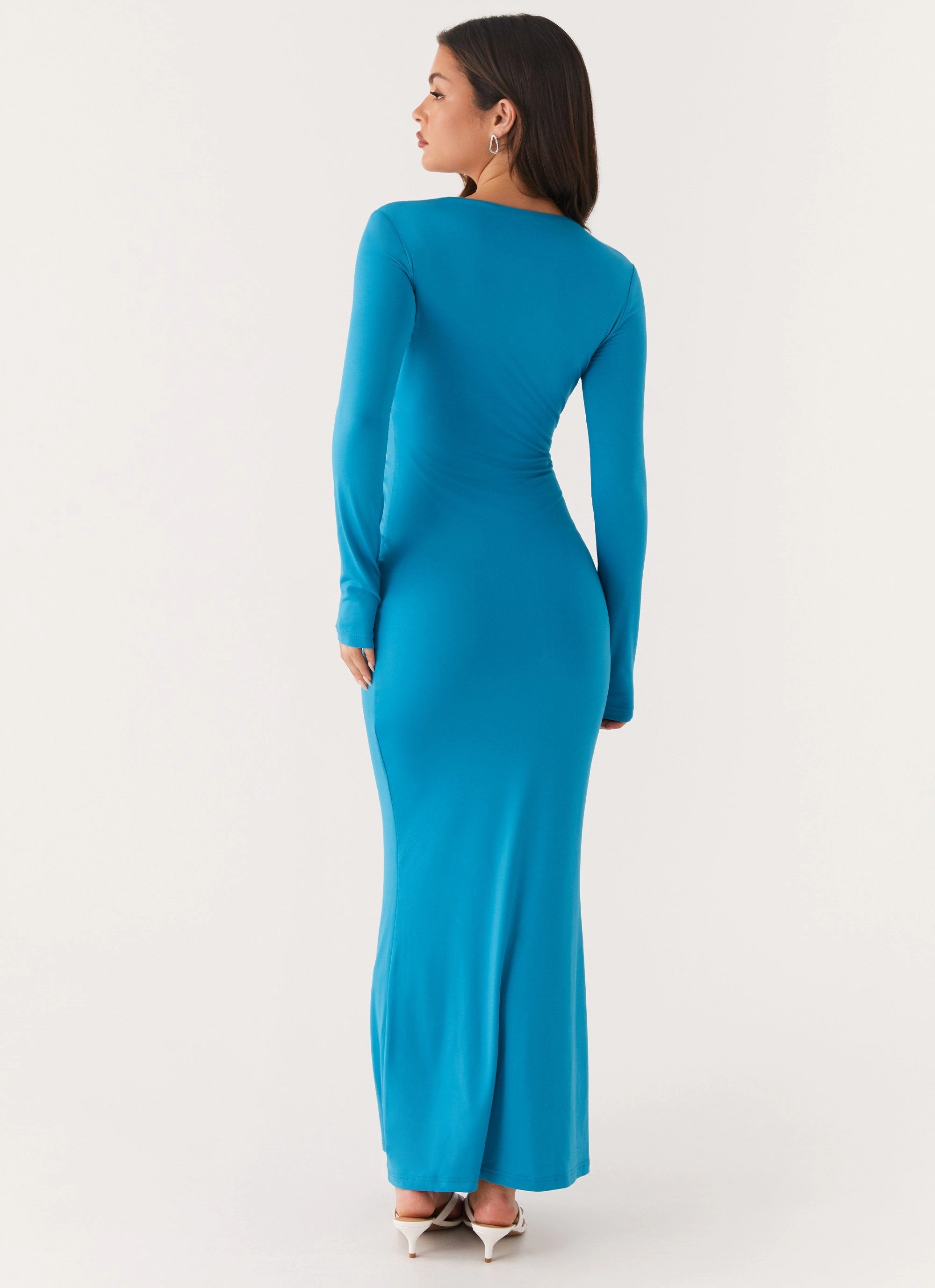 Miesha Long Sleeve Maxi Dress - Blue Dreamy Look