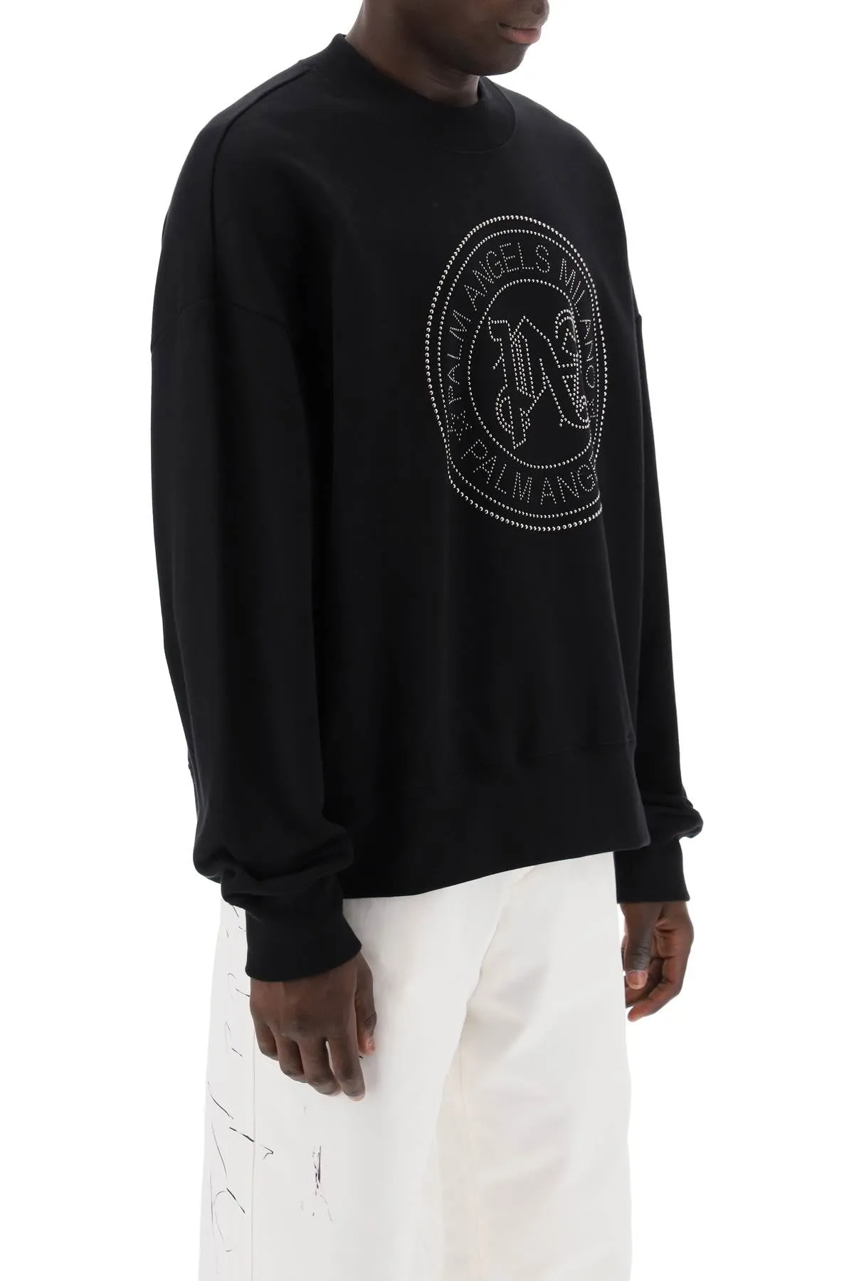 milan crewneck sweat PMBA074R24FLE008 BLACK GUNMETAL