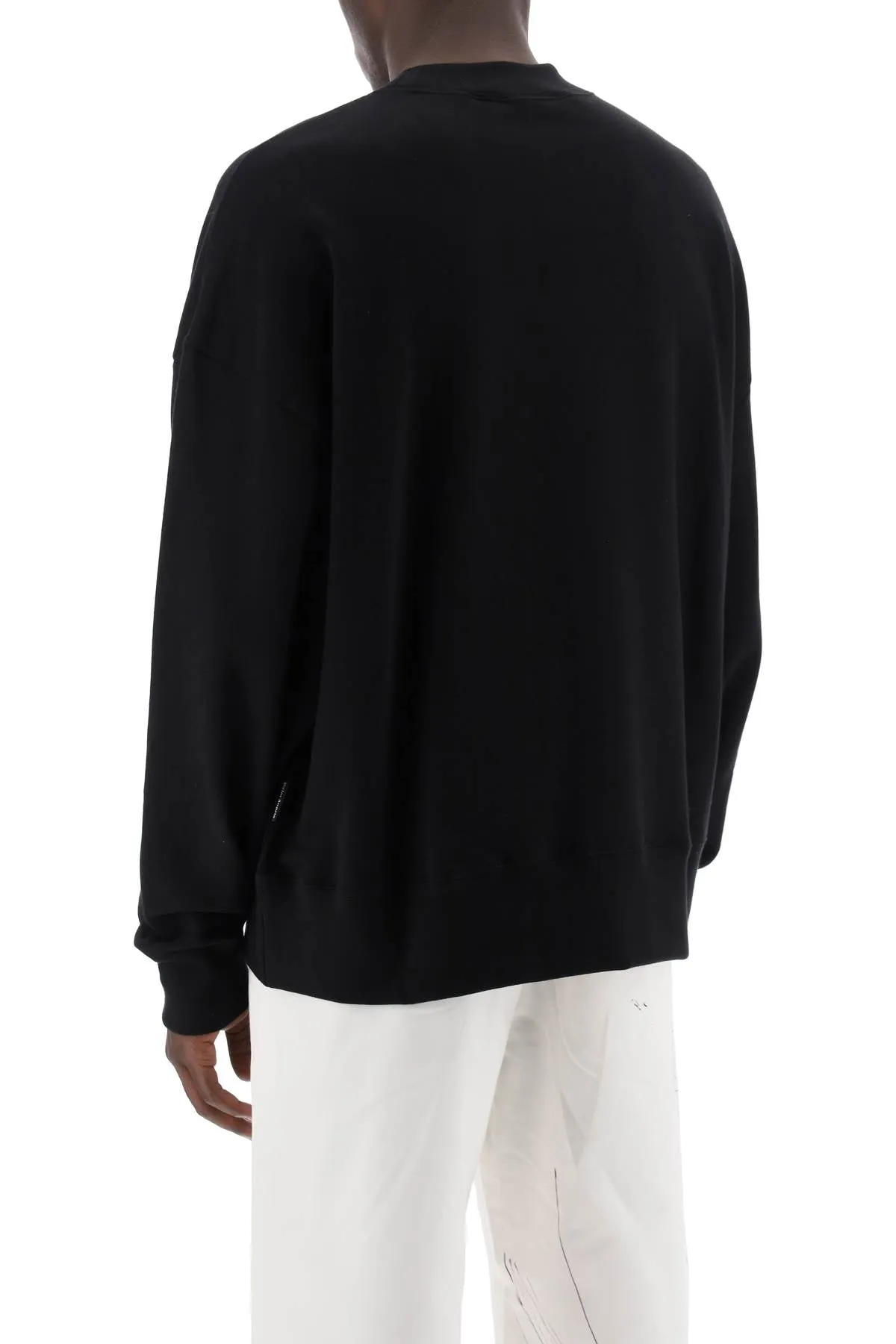 milan crewneck sweat PMBA074R24FLE008 BLACK GUNMETAL