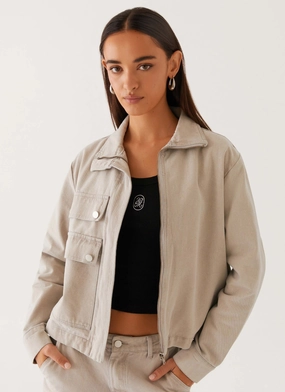 Milani Denim Jacket - Grey Pocket Details