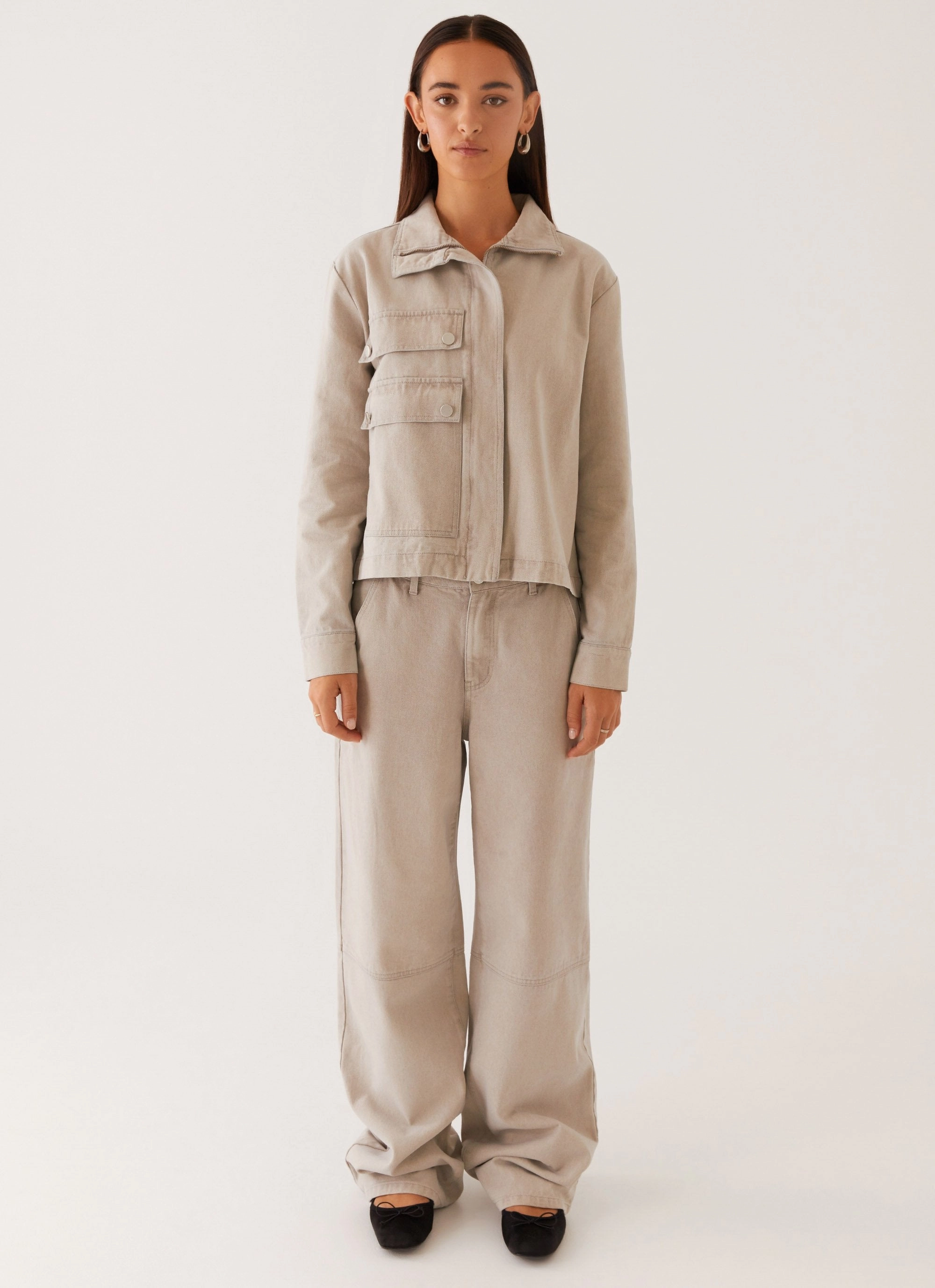 HiddenPockets Milani Denim Jacket - Grey