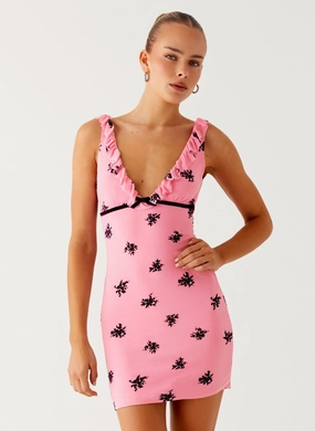 Lounge Texture Skin Hug Milena Cami Mini Dress - Pink