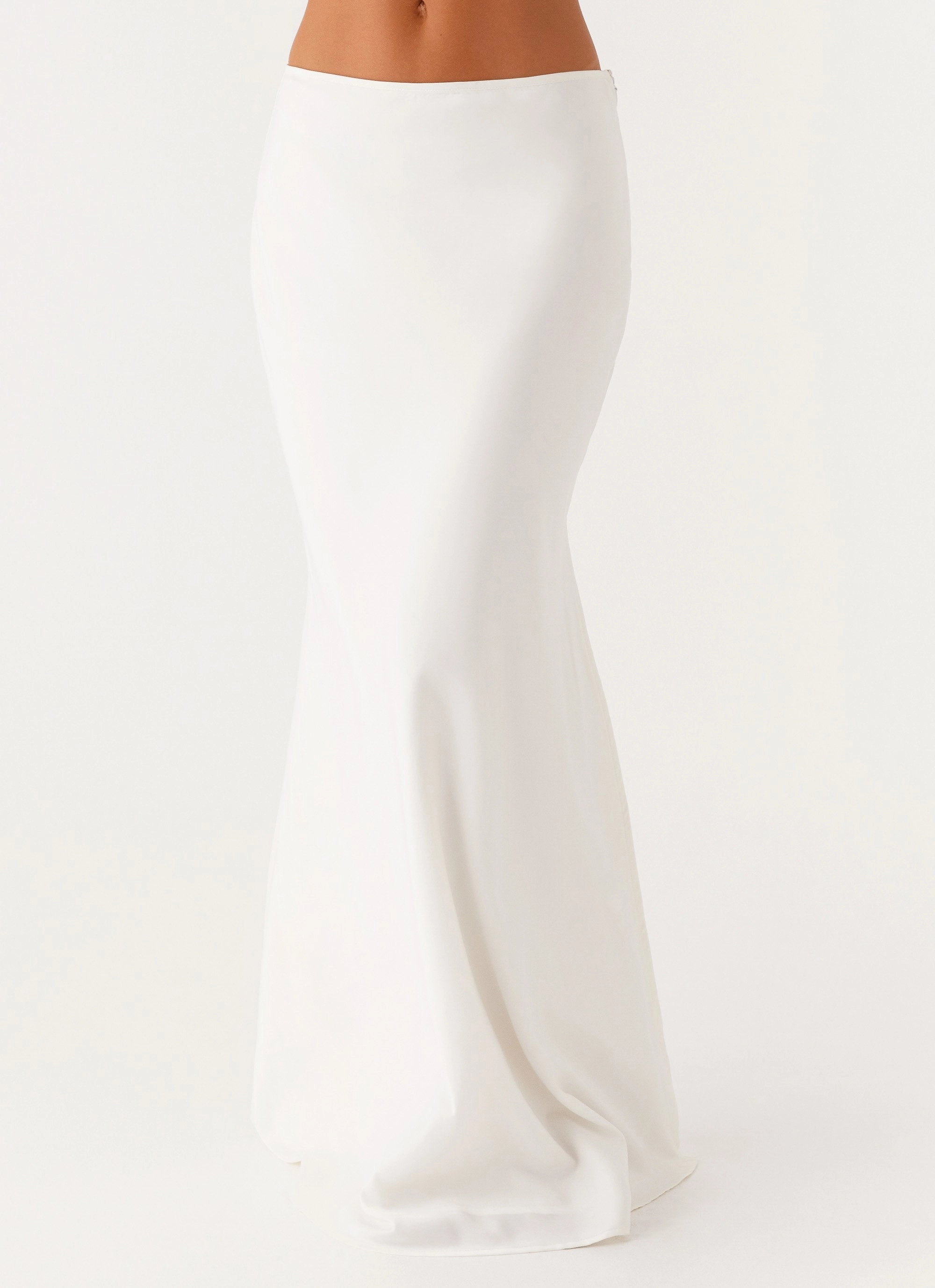 Soft Combo Cruise Attire Mina Satin Maxi Skirt - White