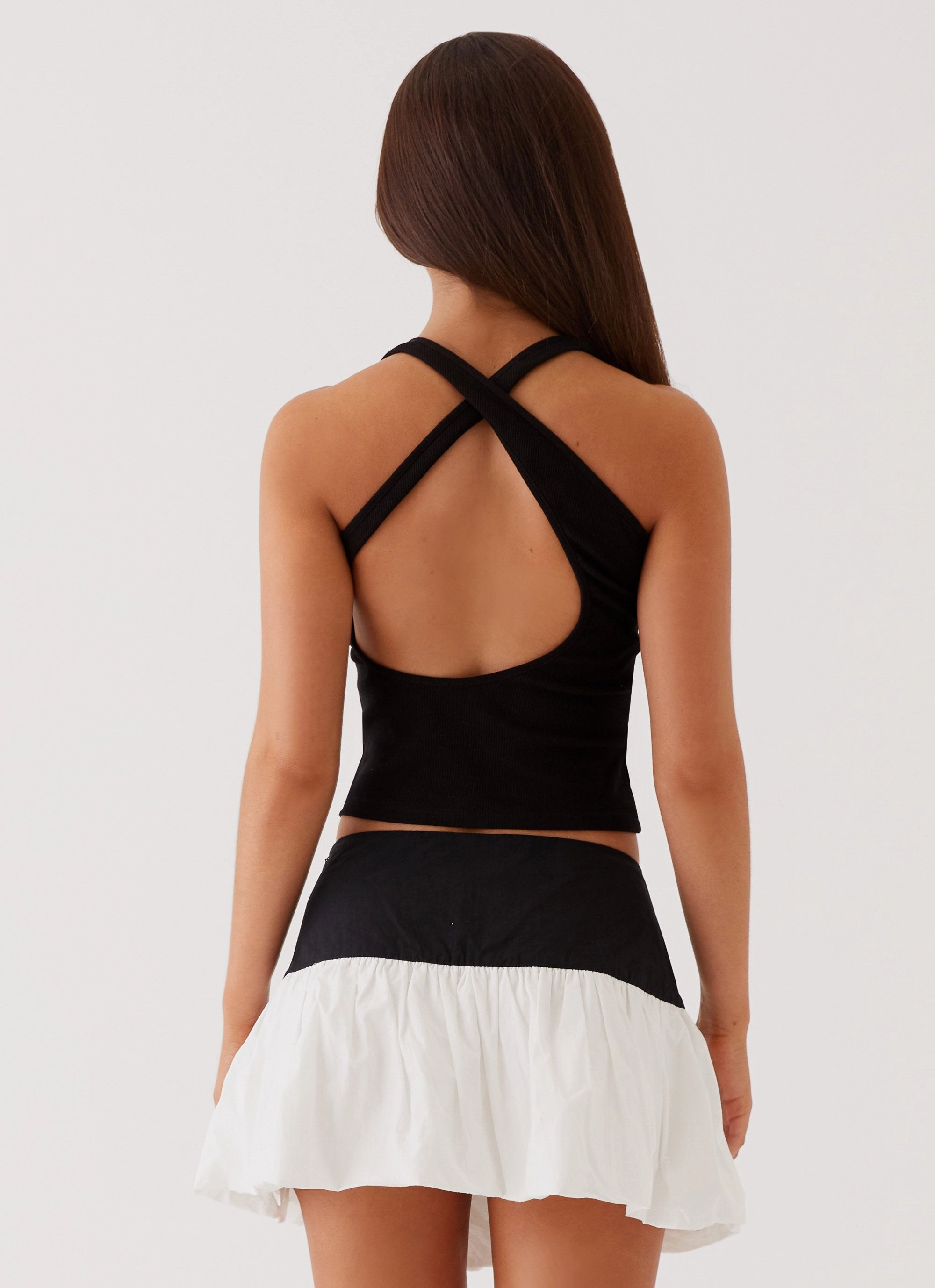 Riva Bubble Hem Mini Skirt - Black Ivory High End Quality