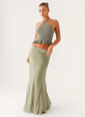Fashion Fusion Comfort Innovation Maddox Maxi Skirt - Sage