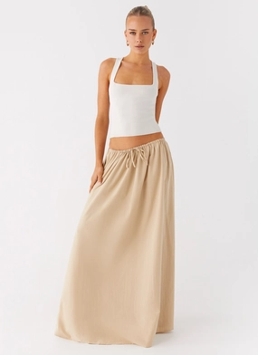 Randy Maxi Skirt - Tan Classy Fit FrictionResistantEdging